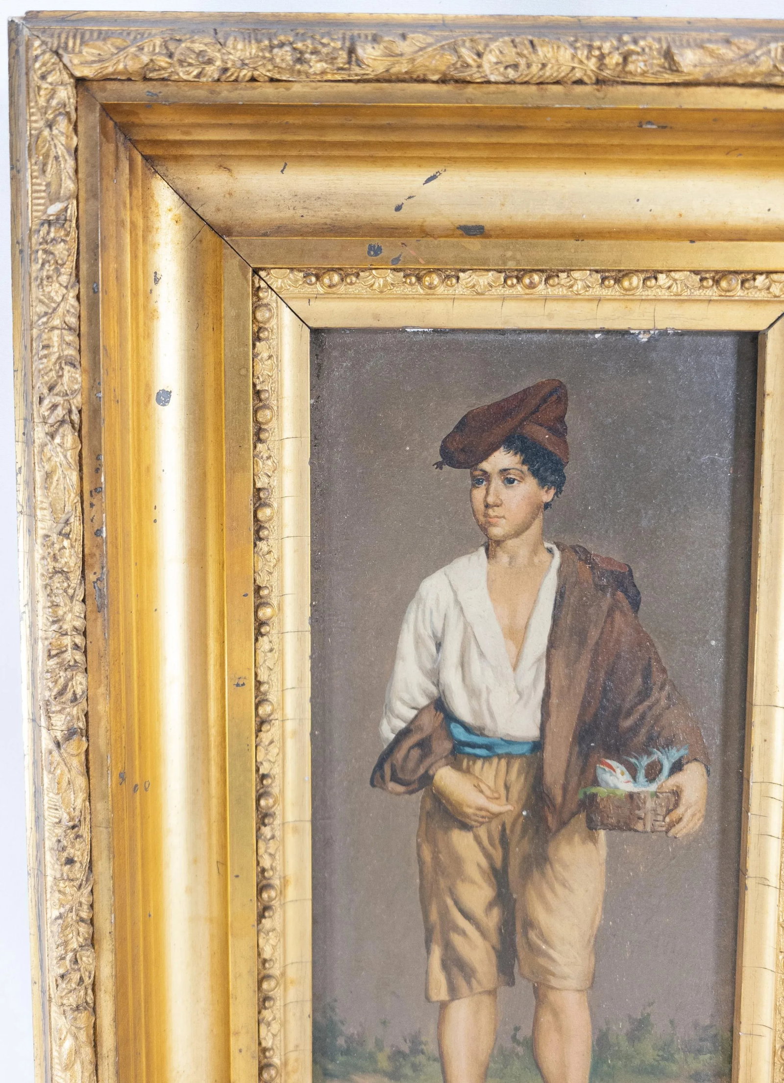 19th Century Italian Oil Painting on Wood Panel of a Young Merchant - 6