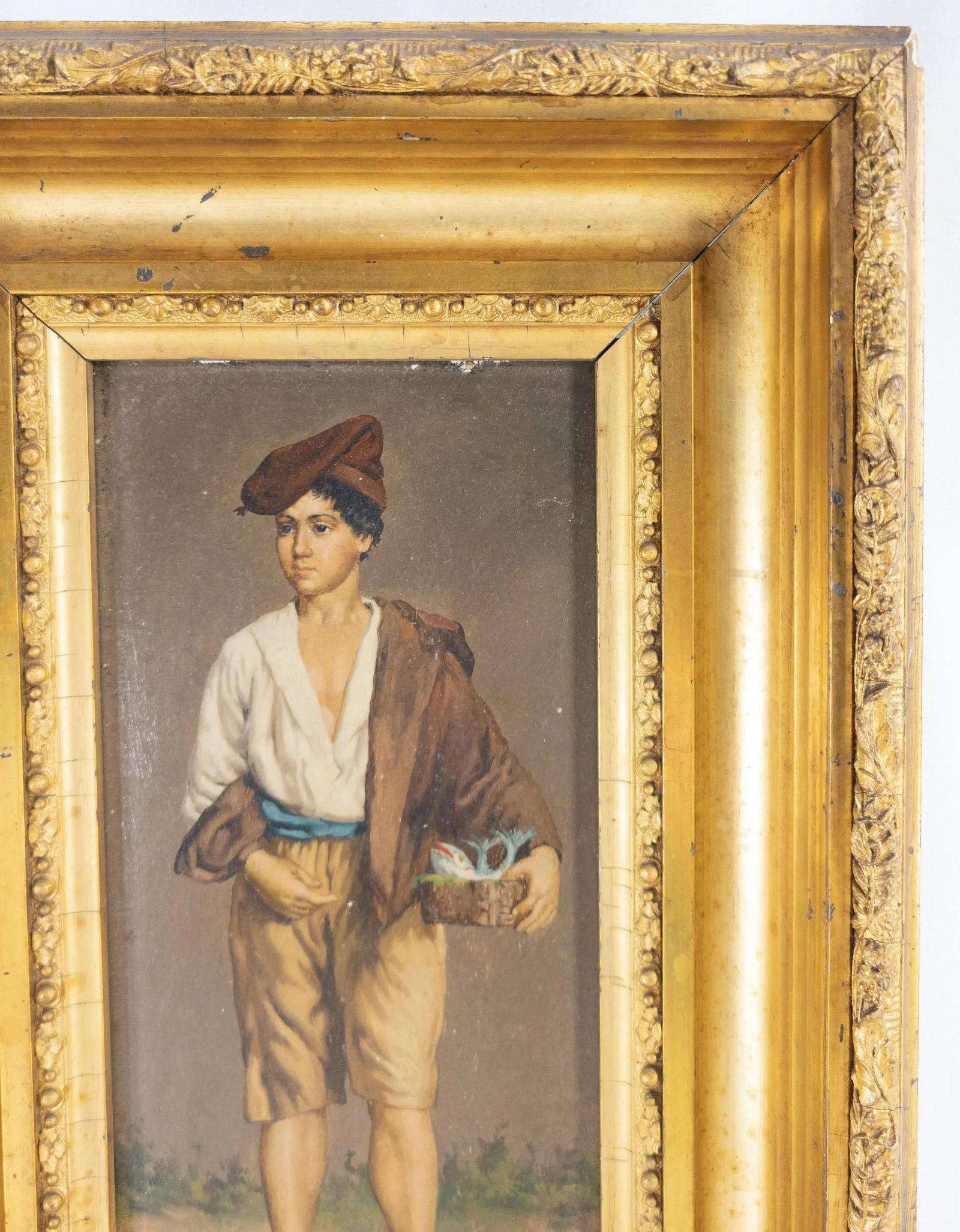 19th Century Italian Oil Painting on Wood Panel of a Young Merchant - 7