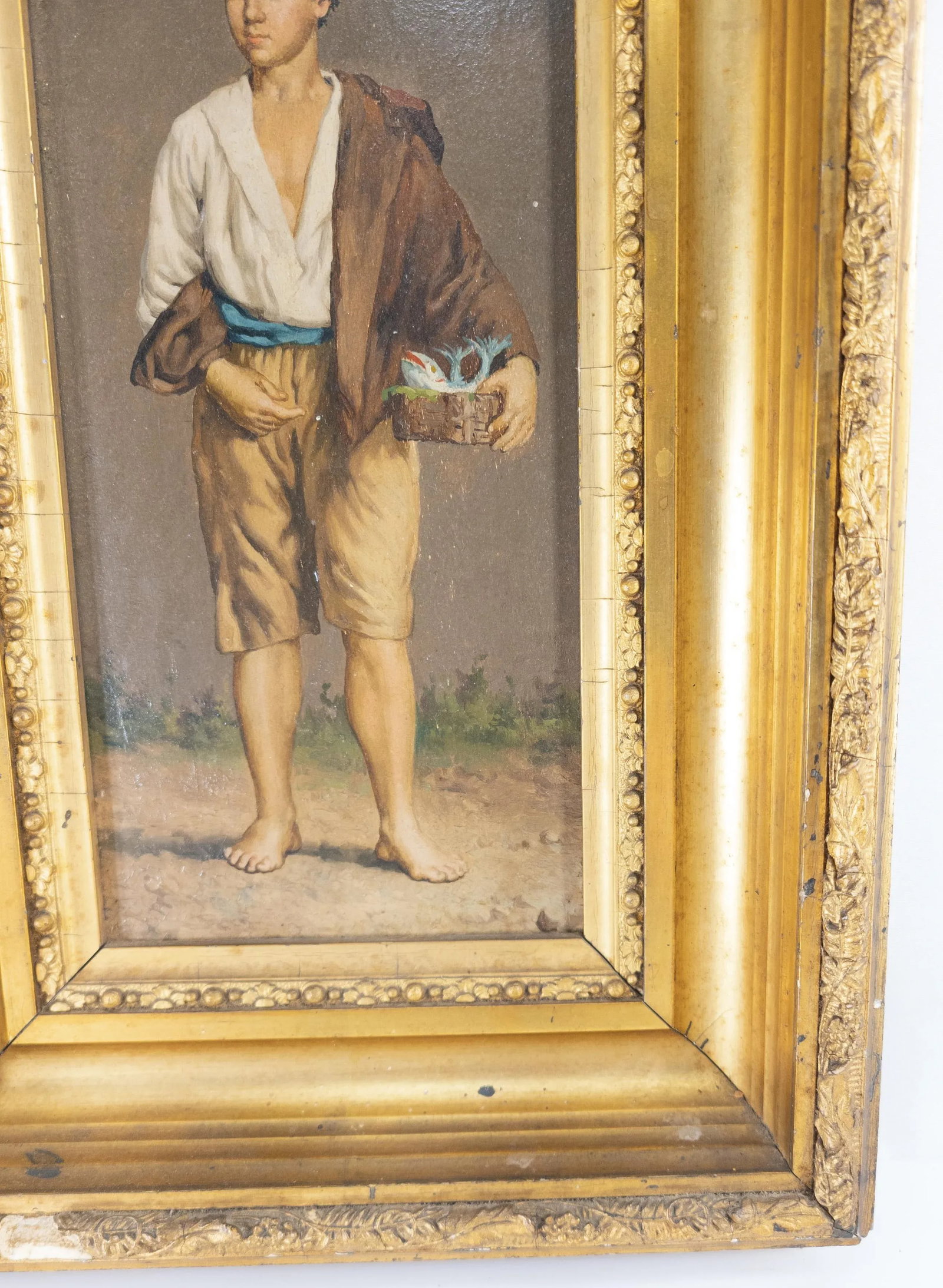 19th Century Italian Oil Painting on Wood Panel of a Young Merchant - 8