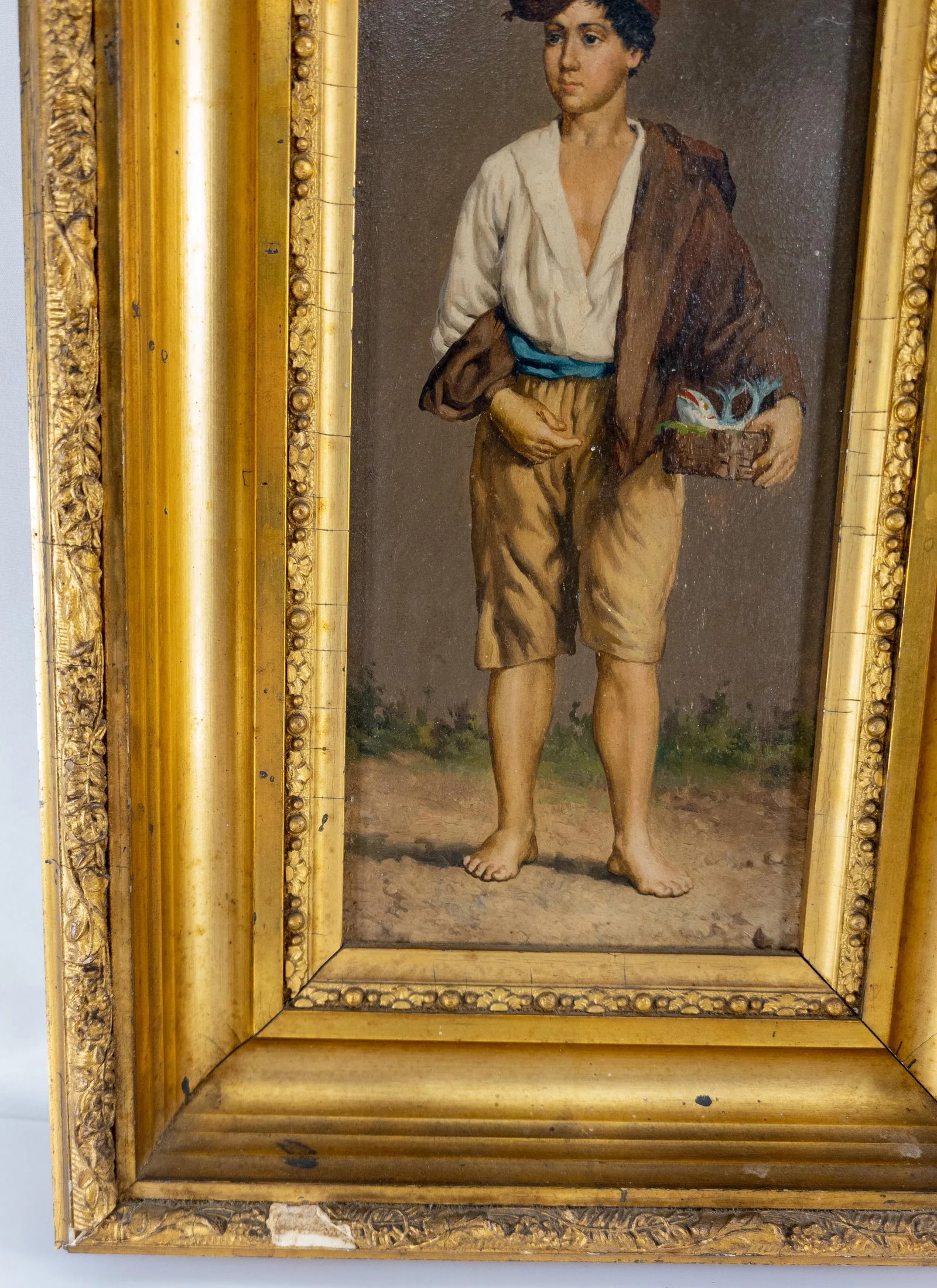 19th Century Italian Oil Painting on Wood Panel of a Young Merchant - 9