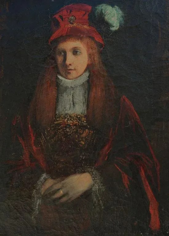 Young Irish Woman with Feathered Hat - 2