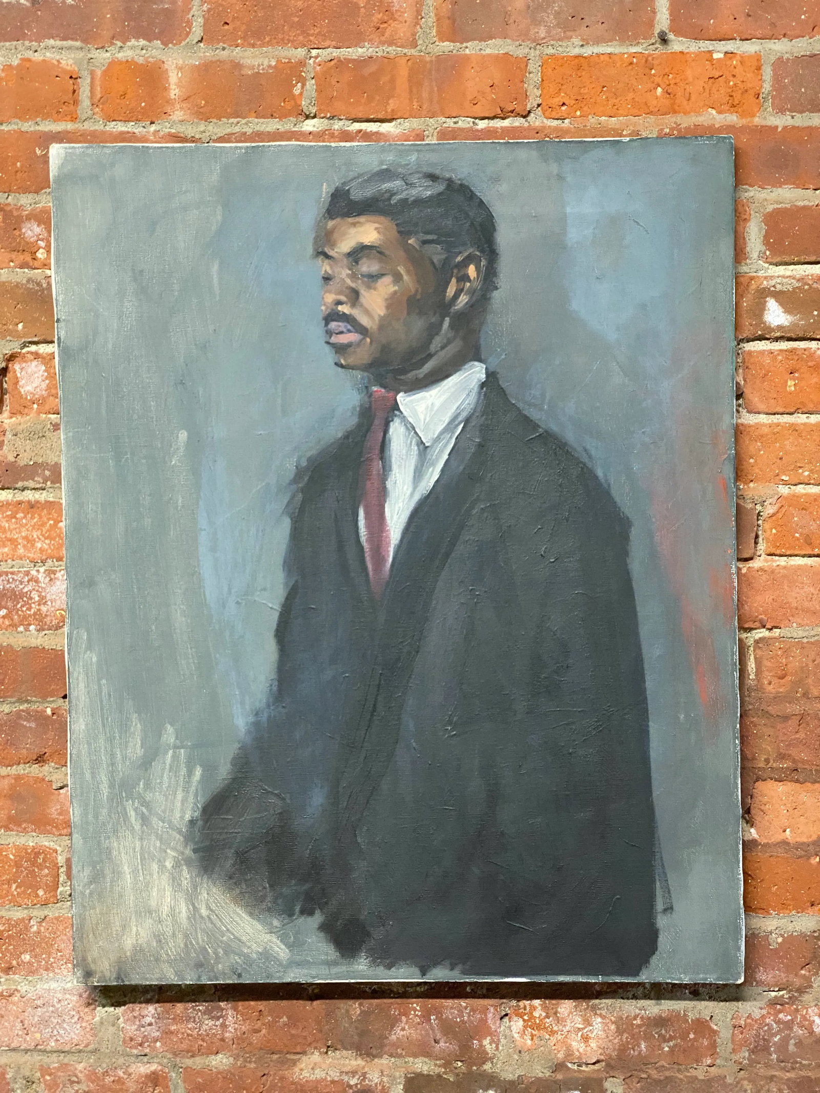 1960s Portrait Painting of an African-American Gentleman in a Suit and Tie - 13