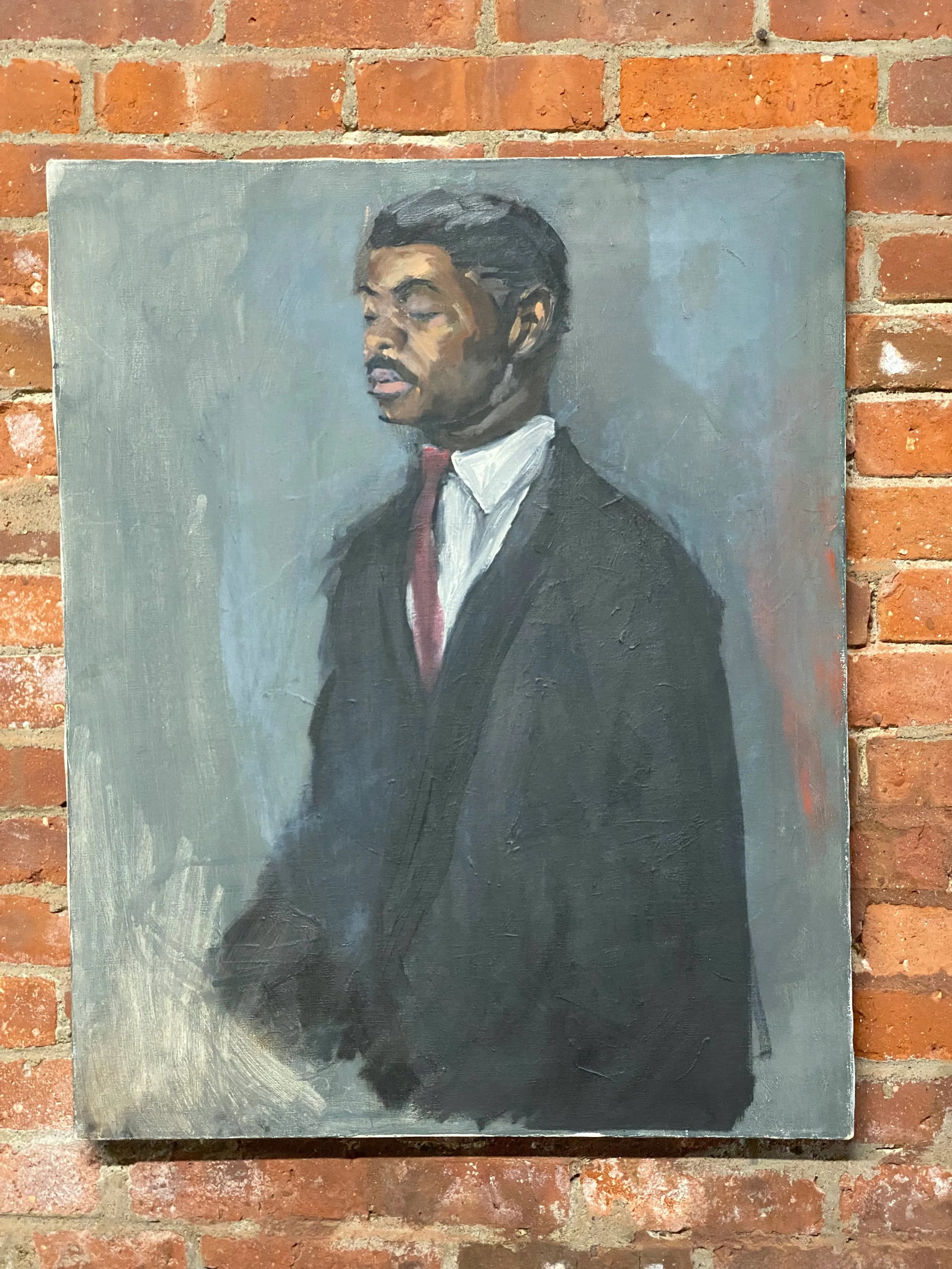 1960s Portrait Painting of an African-American Gentleman in a Suit and Tie - 2