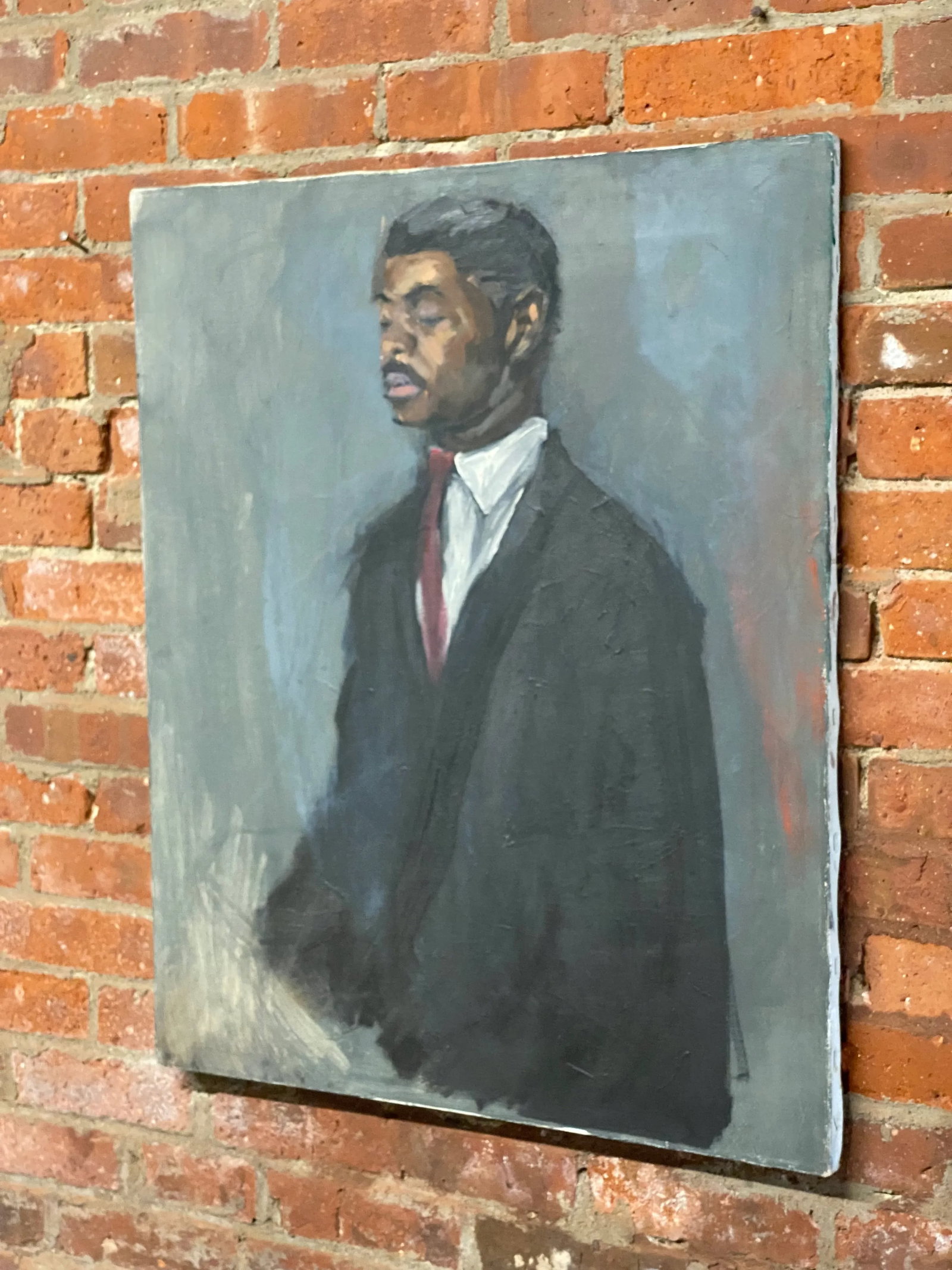1960s Portrait Painting of an African-American Gentleman in a Suit and Tie - 3