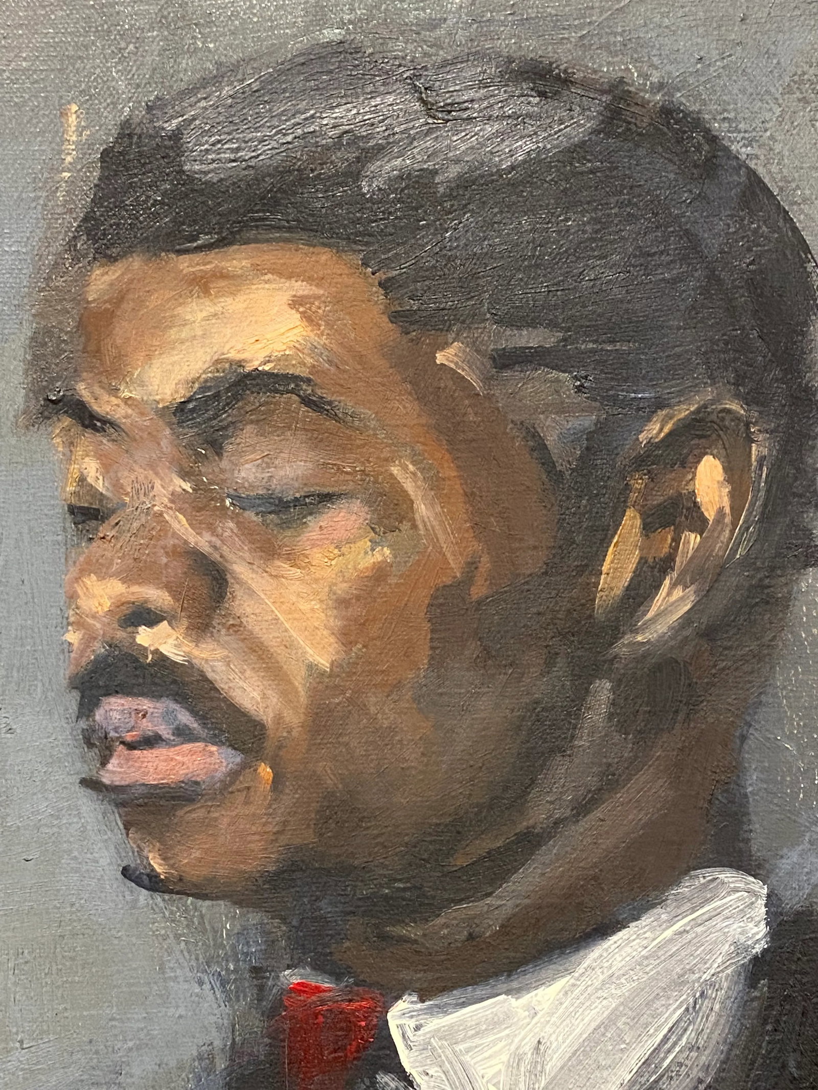 1960s Portrait Painting of an African-American Gentleman in a Suit and Tie - 6