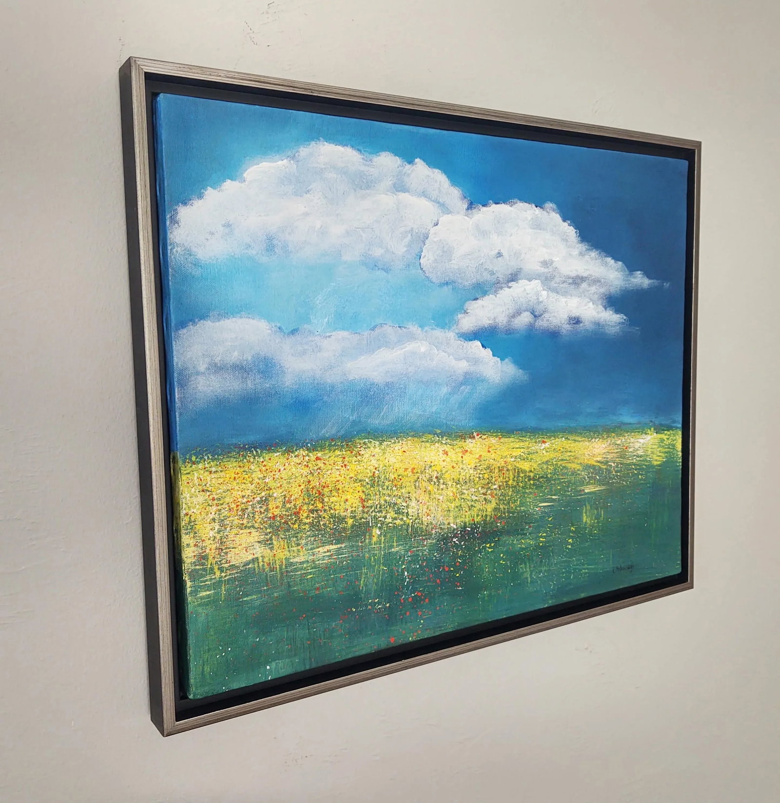 Poppies and Buttercups Contemporary Original Impressionist Style Landscape Painting by Linda McDon - 3