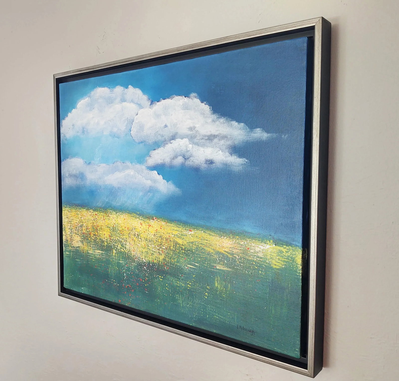 Poppies and Buttercups Contemporary Original Impressionist Style Landscape Painting by Linda McDon - 4