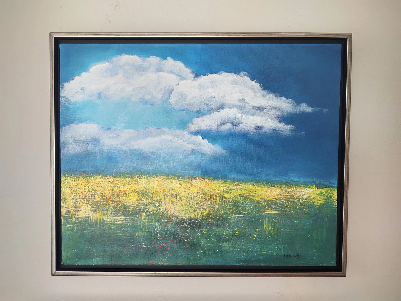 Poppies and Buttercups Contemporary Original Impressionist Style Landscape Painting by Linda McDon - 9