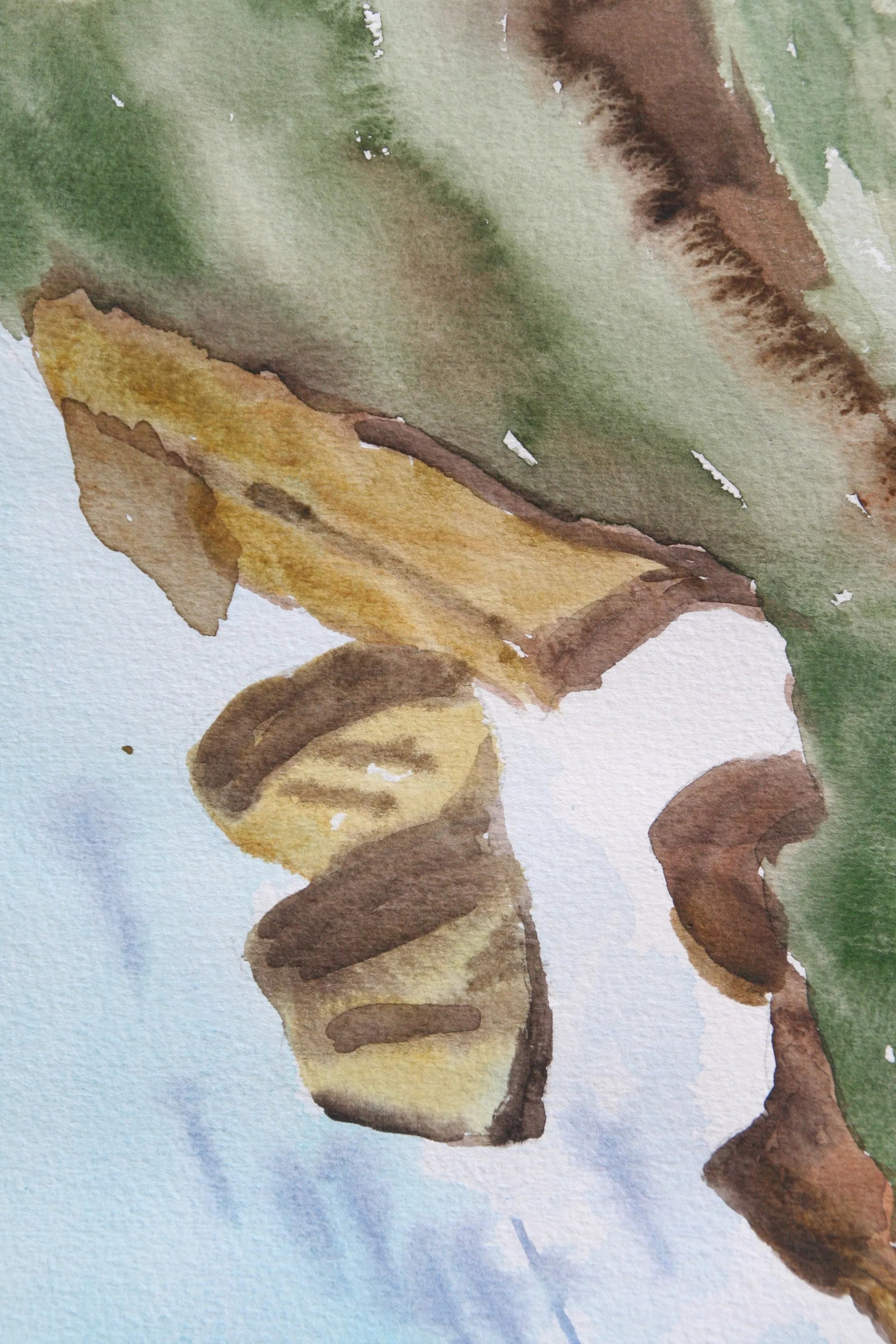 Vintage Original Coastal Watercolor - 3