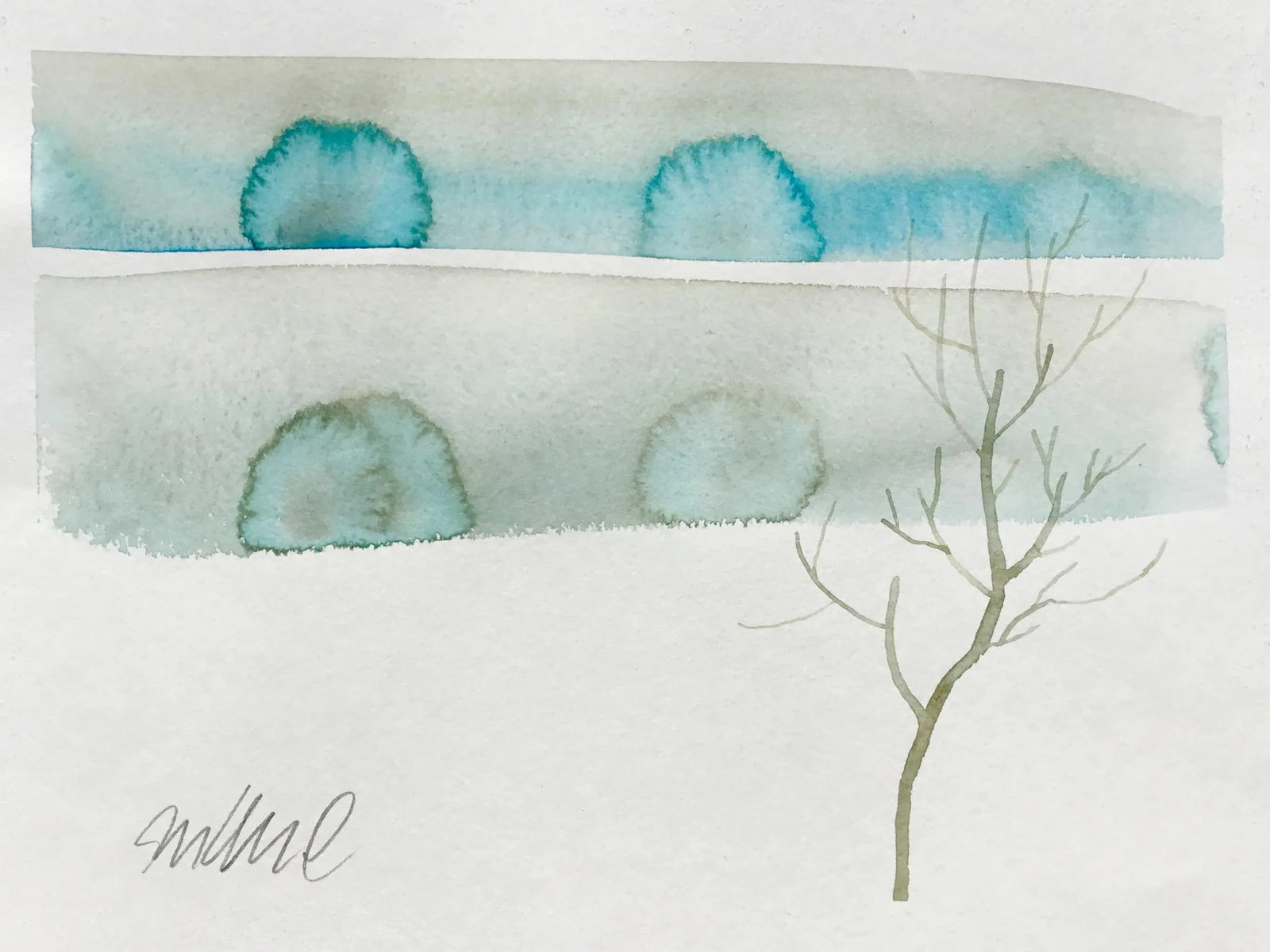 Winters Dust Watercolor Painting - 2