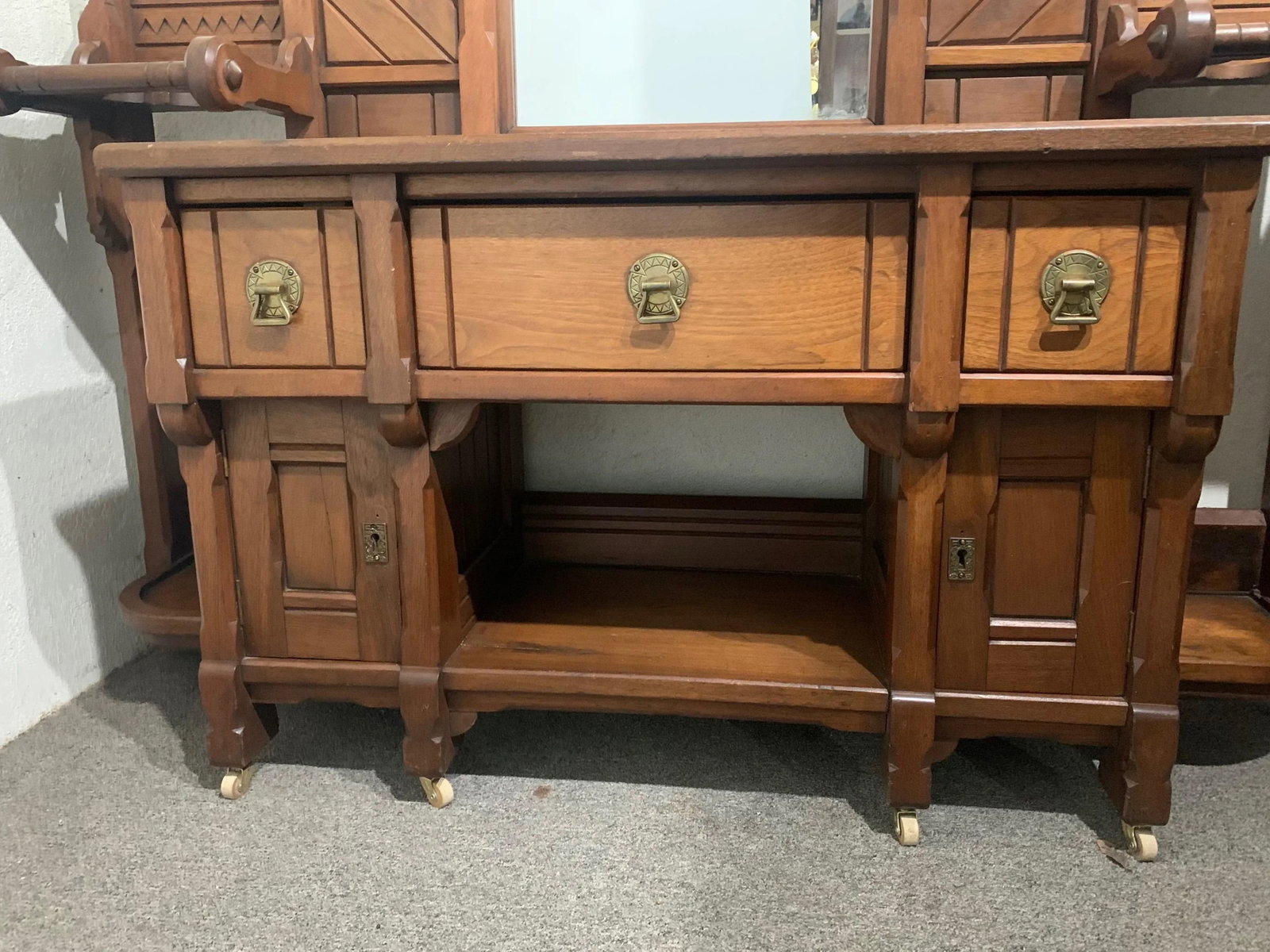 Late 19th Century Walnut Victorian Hall Tree - 4