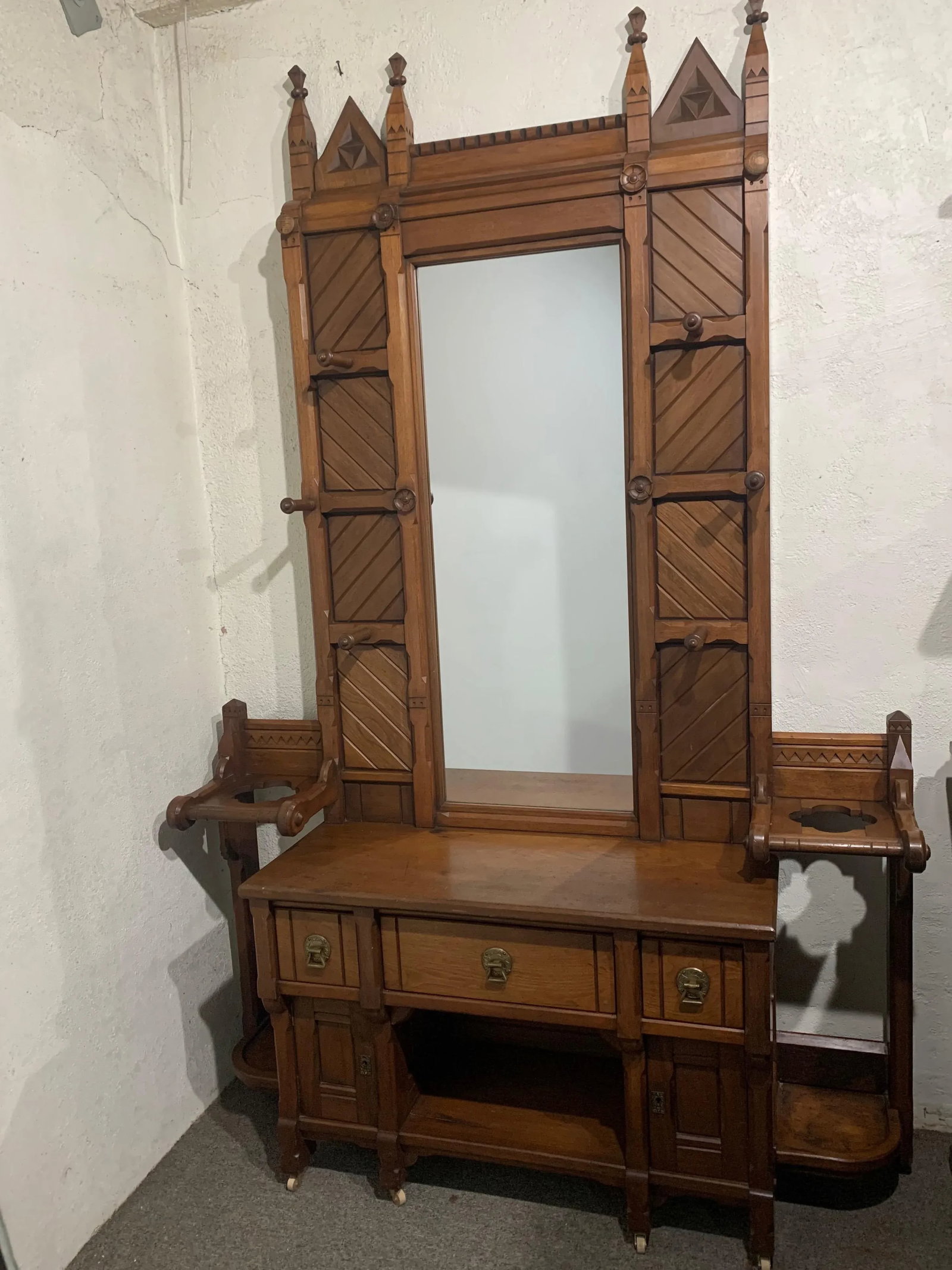 Late 19th Century Walnut Victorian Hall Tree - 6