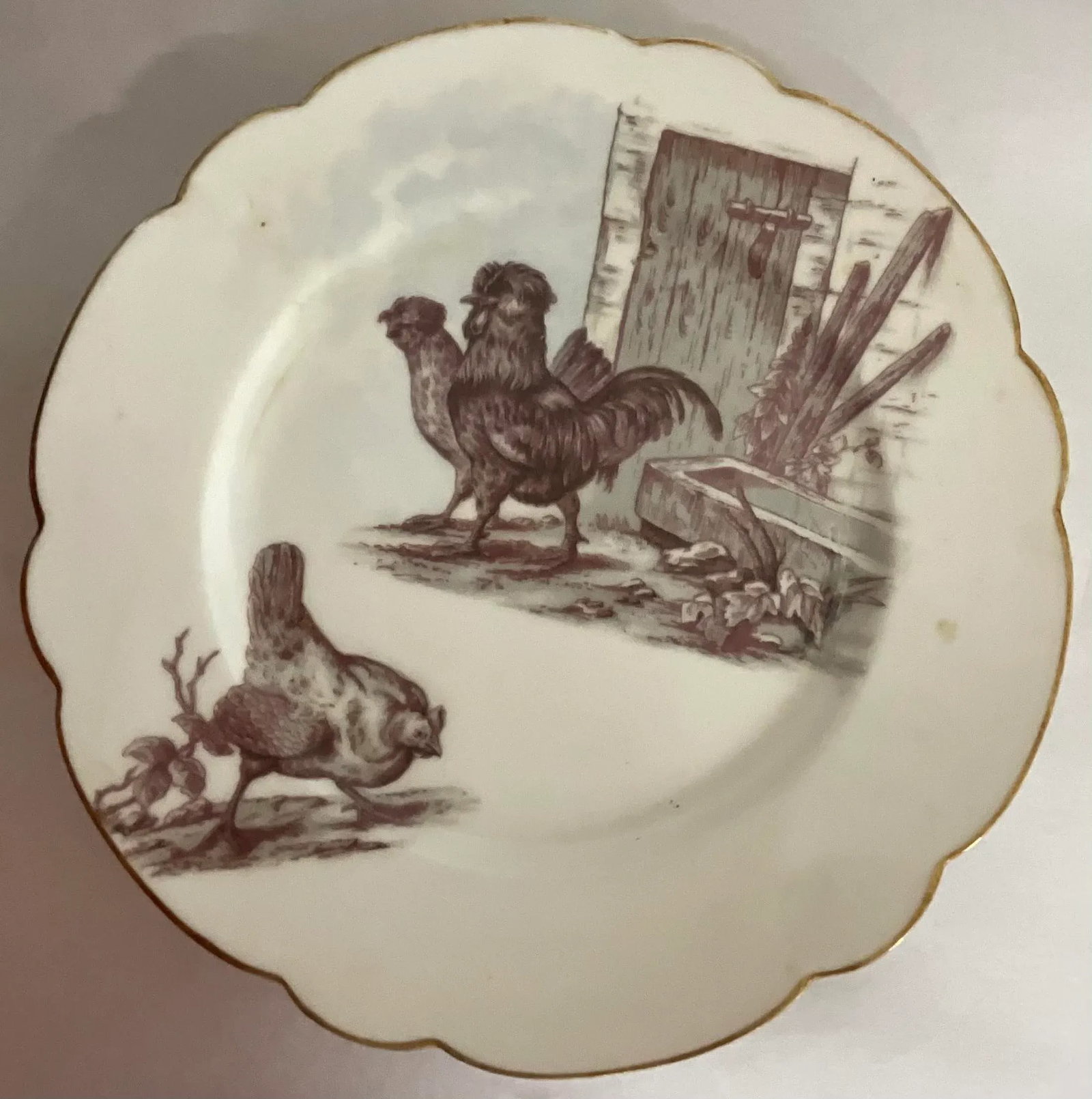 19th-Century Set of 8 French Limoges Dessert Plates - Rabbits, Birds, Puppies - 2