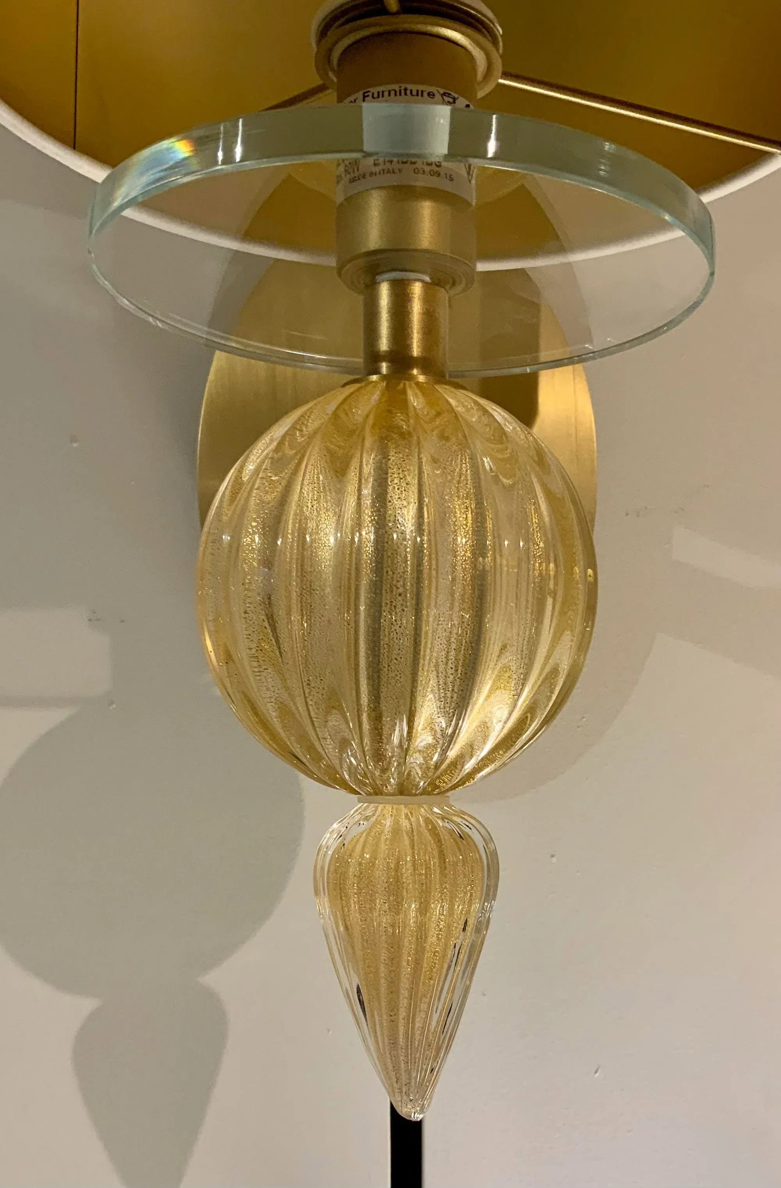 Barbara Barry for Baker Murano Glass Gold Fleck Wall Sconce - 2