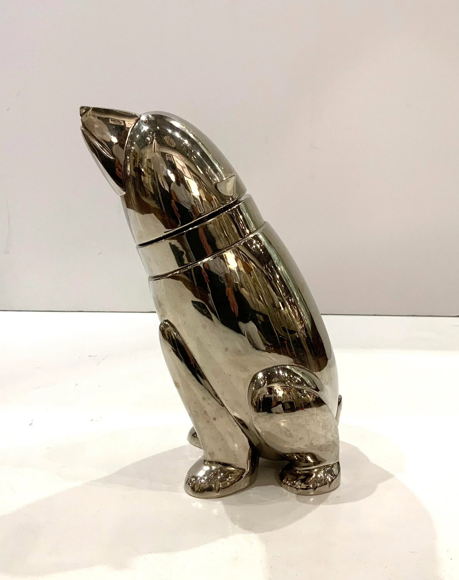 1950s Plated Silver Polar Bear Cocktail Shaker - 5