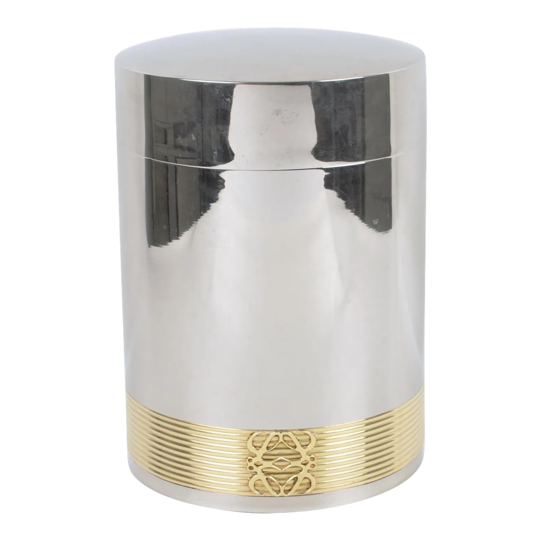 Loewe Spain Chrome and Gilded Brass Barware Ice Bucket