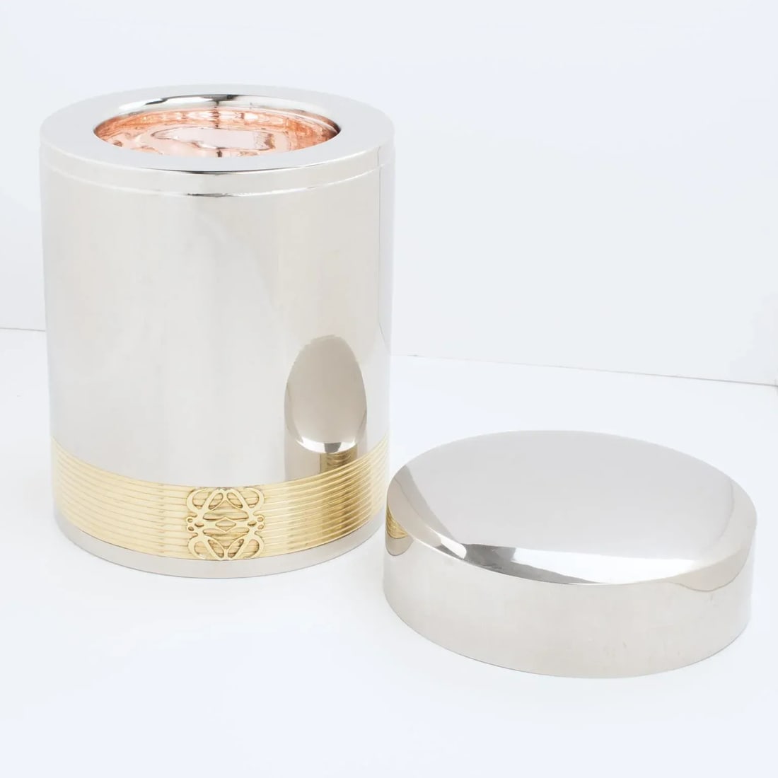 Loewe Spain Chrome and Gilded Brass Barware Ice Bucket - 5
