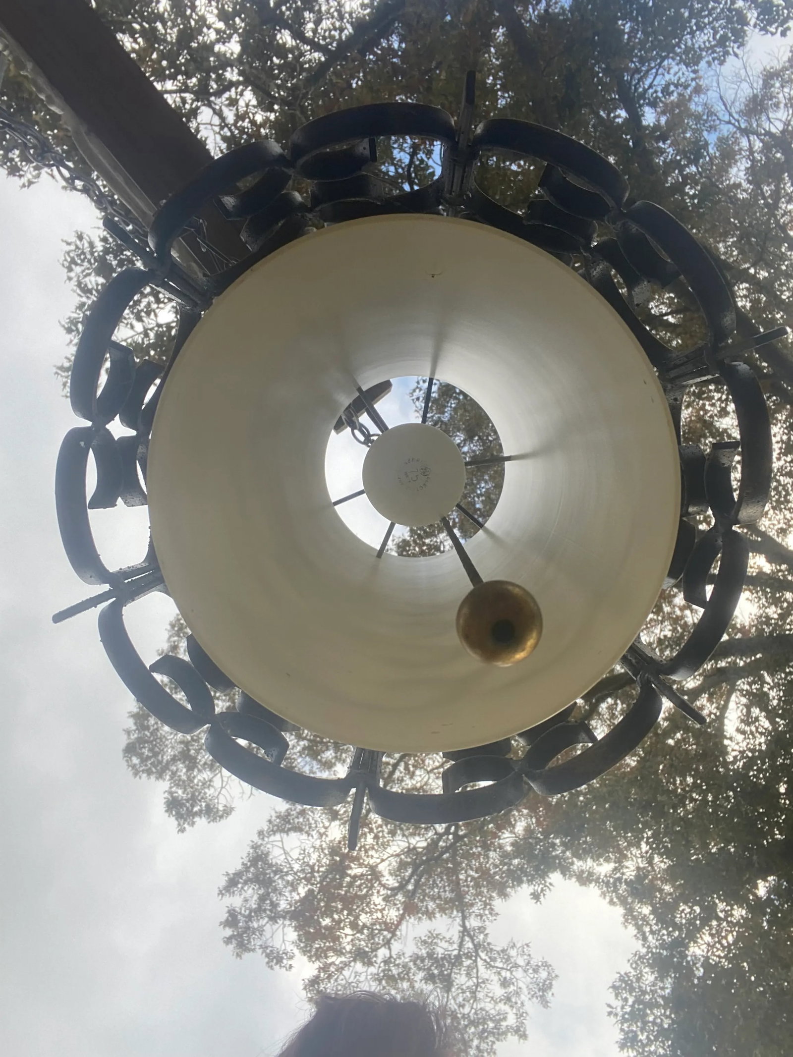 Mid-Century Wrought Iron Hanging Swag Light. - 3