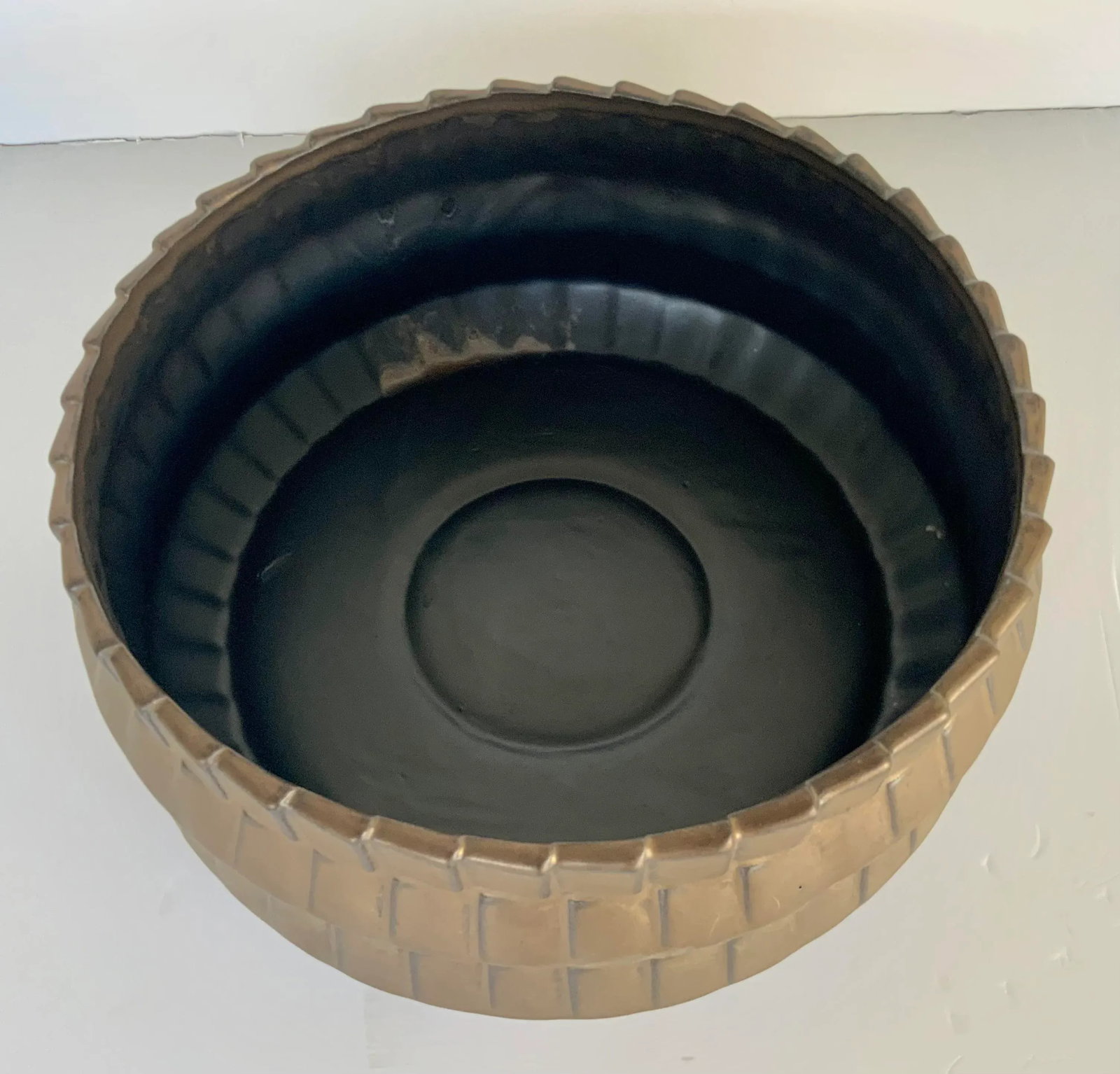 Theodore Alexander Modern Bronze Ceramic Bowl - 2