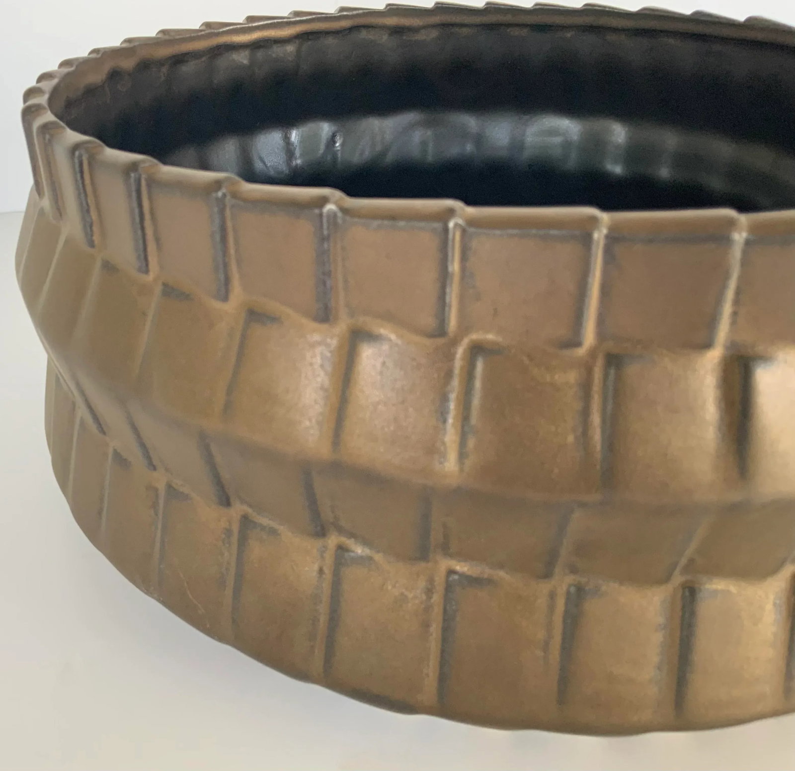 Theodore Alexander Modern Bronze Ceramic Bowl - 3