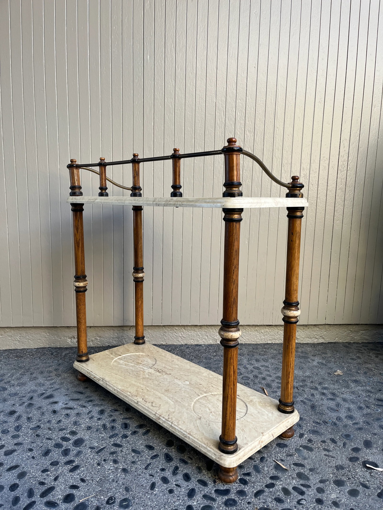 1970s Vintage Marble Umbrella & Plant Stand - 10