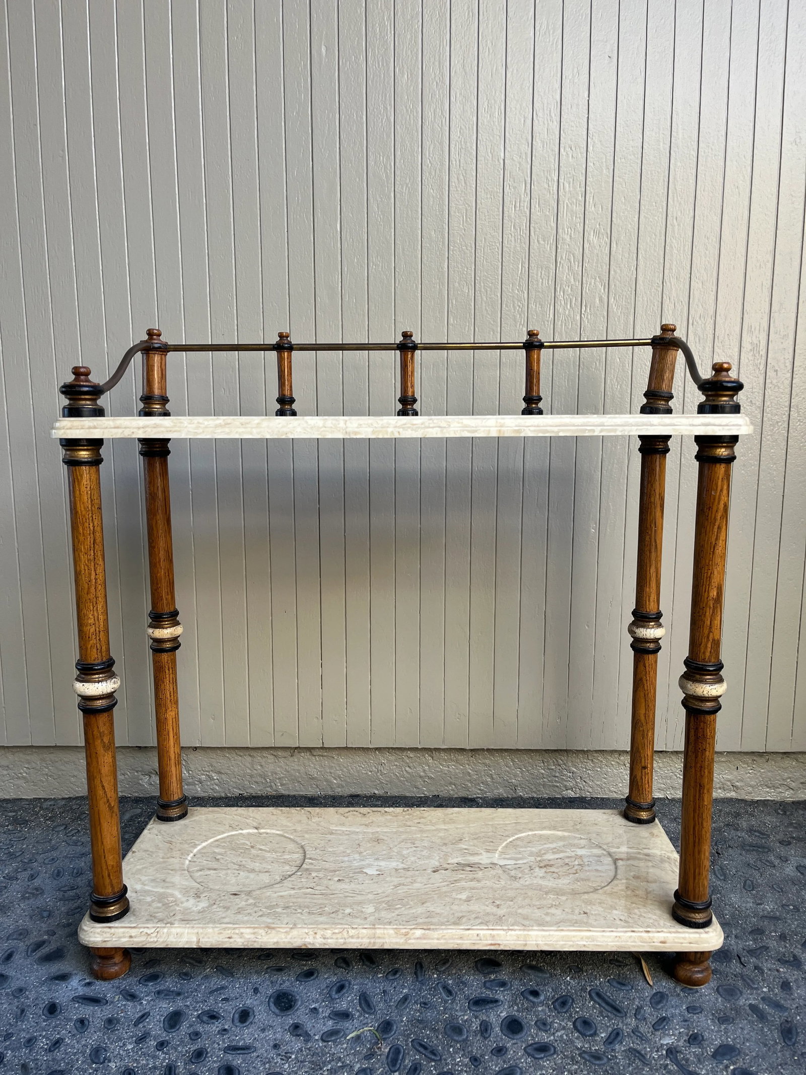 1970s Vintage Marble Umbrella & Plant Stand - 12