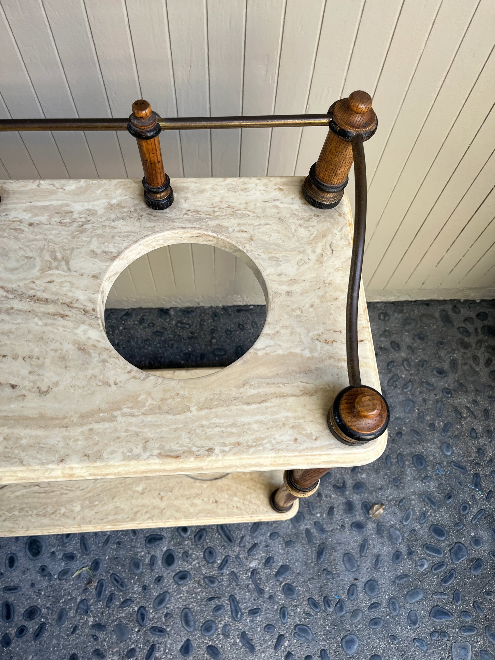 1970s Vintage Marble Umbrella & Plant Stand - 7
