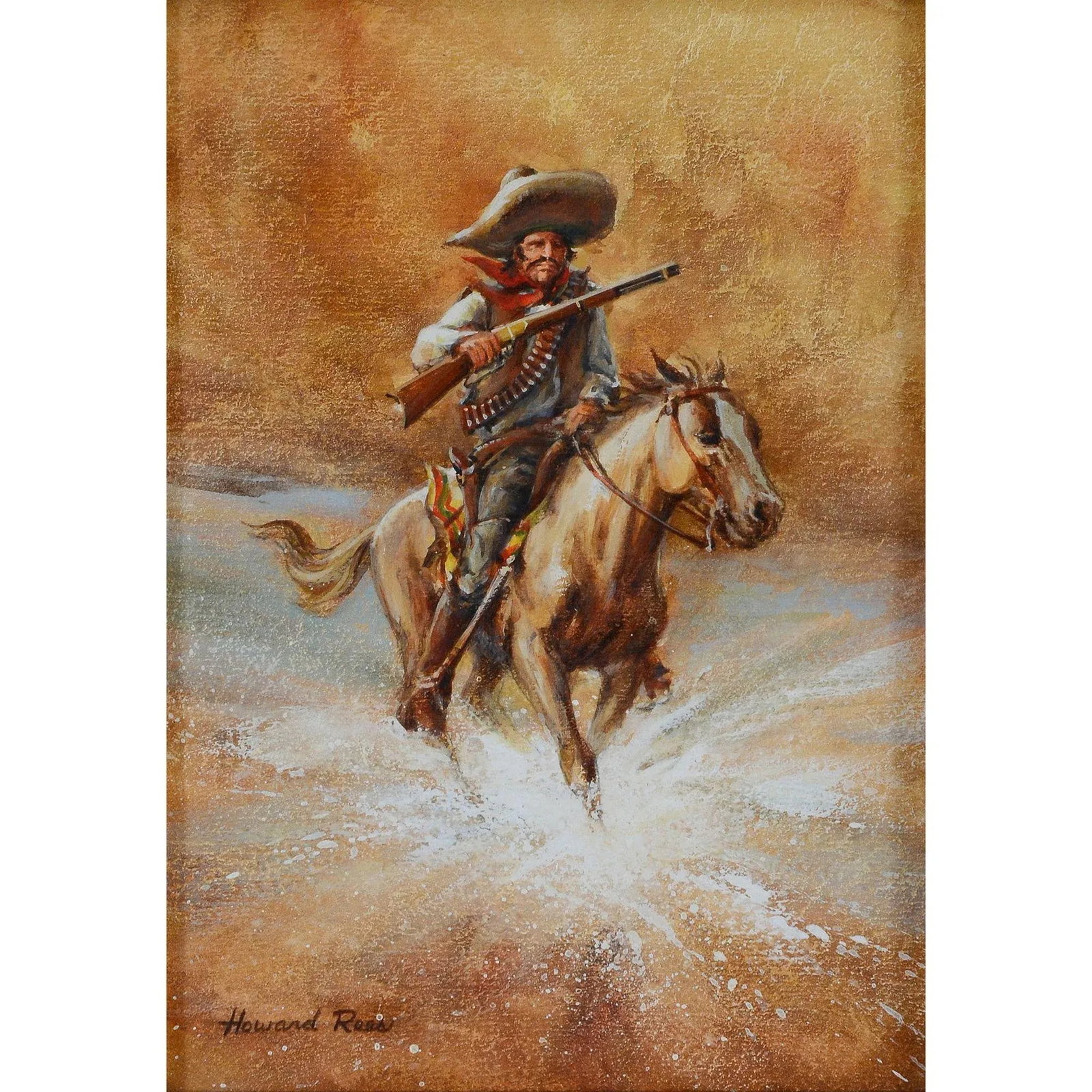 Howard Rees "Leaving No Tracks" Oil Painting - 2