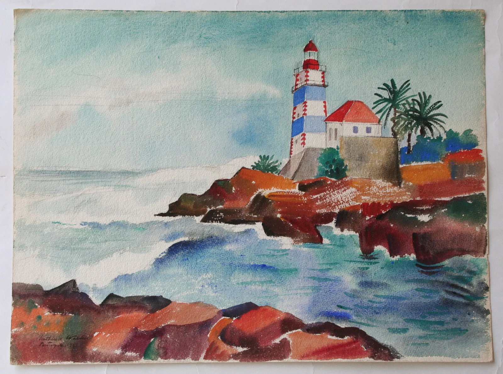 1951 Watercolor of Portugal - 2