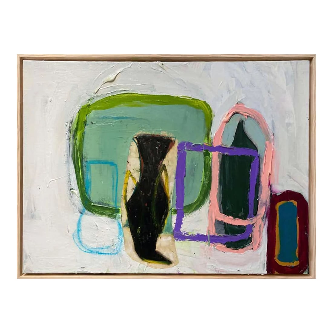 Family Portrait #5 (Framed Contemporary Abstract Multimedia Painting), Guy Lyman: I have been painting seriously for somewhere around 35 years, but have only ever sold regionally - most recently, through my gallery on Magazine Street in New Orleans. I am now (thankfully) able to
