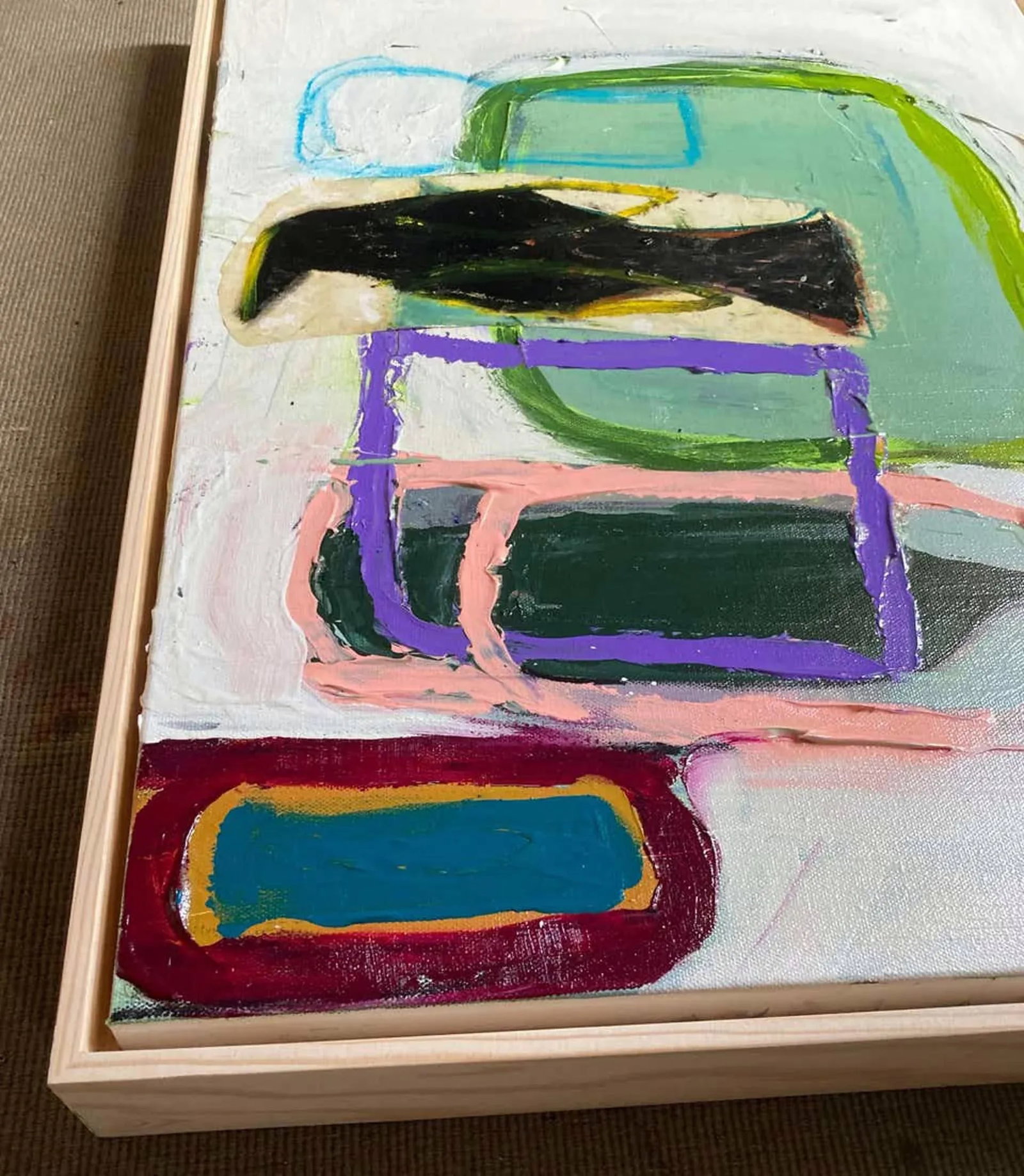 Family Portrait #5 (Framed Contemporary Abstract Multimedia Painting), Guy Lyman - 3