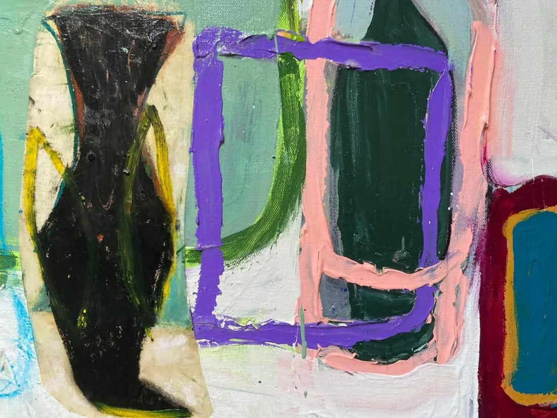 Family Portrait #5 (Framed Contemporary Abstract Multimedia Painting), Guy Lyman - 4