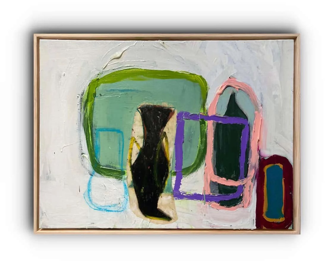 Family Portrait #5 (Framed Contemporary Abstract Multimedia Painting), Guy Lyman - 6