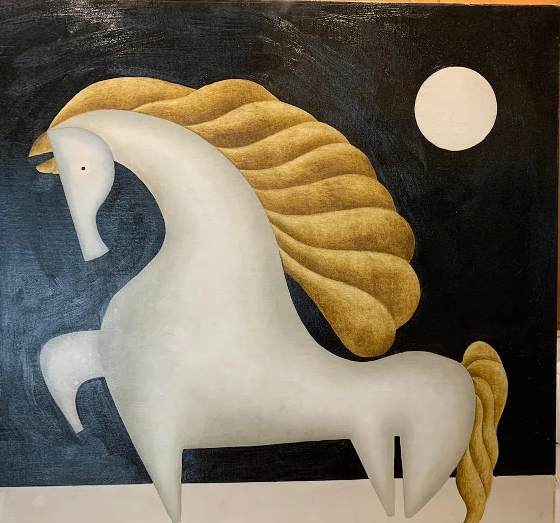 1960s "The Horse" Cubist Animal Portrait Painting - 4