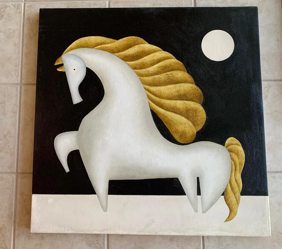 1960s "The Horse" Cubist Animal Portrait Painting - 5