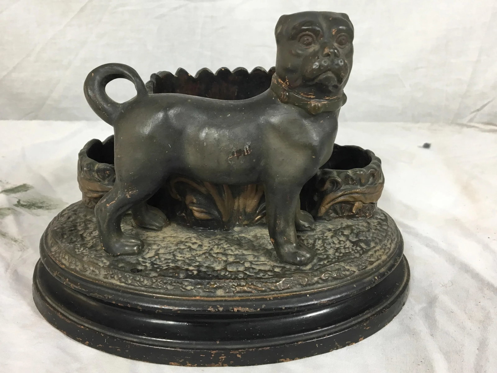 19th C. French Terra Cotta Dog Match Safe - 2