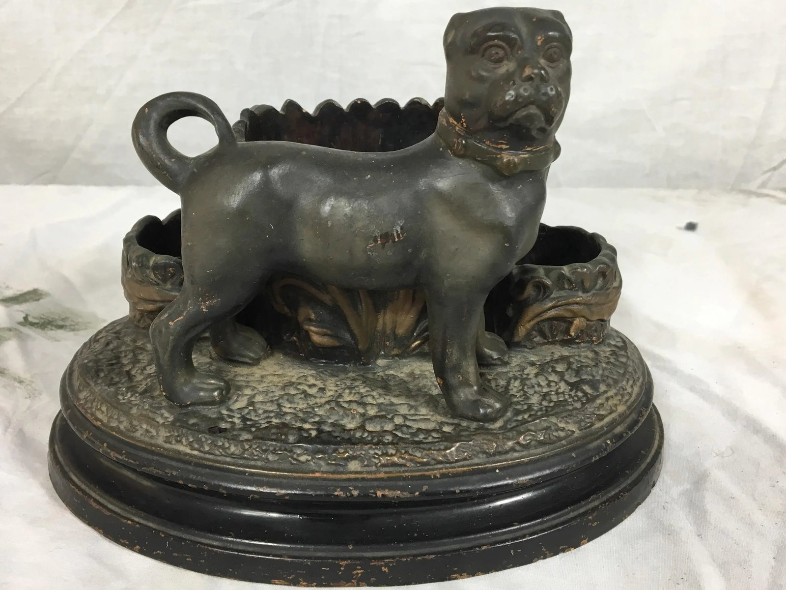 19th C. French Terra Cotta Dog Match Safe - 4