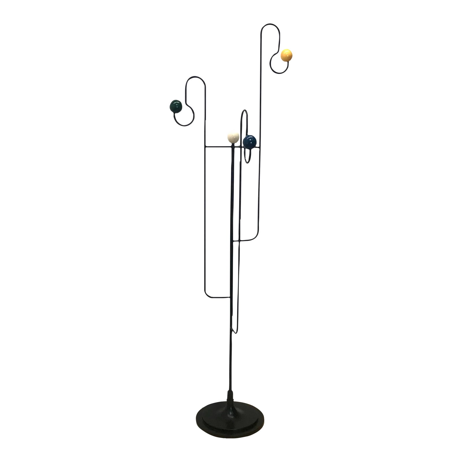 Tall Mid Century Wrought Iron Coat Rack (1 of 6)