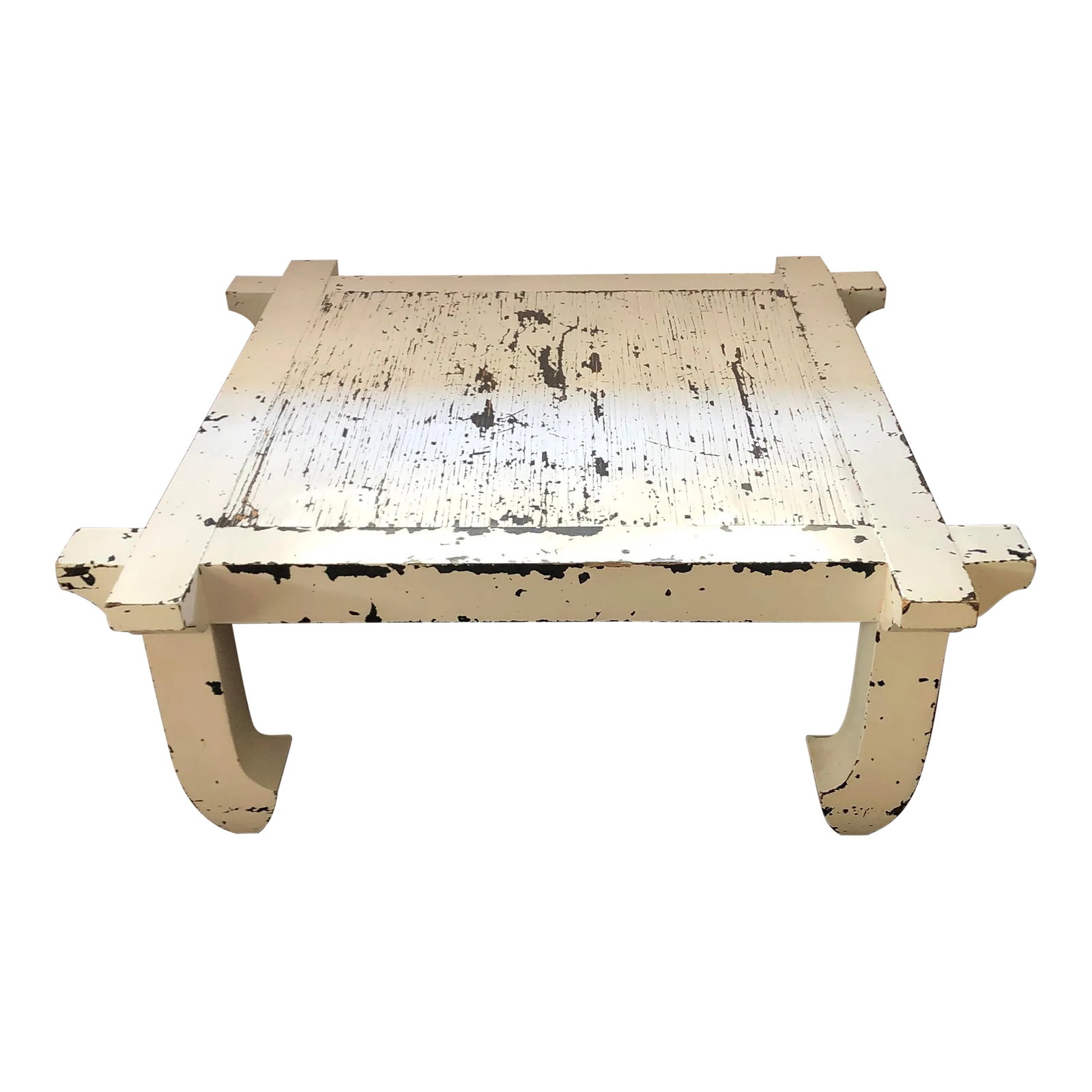 1990s Vintage Bamboo and Wood Coffee Table: Awesome Large Asian Style Coffee Table. vintage distressed and makes a statement!! Can enjoy as is or paint it your way. It is 47" at its widest 40" w otherwise and 20" tall Just an awesome piece