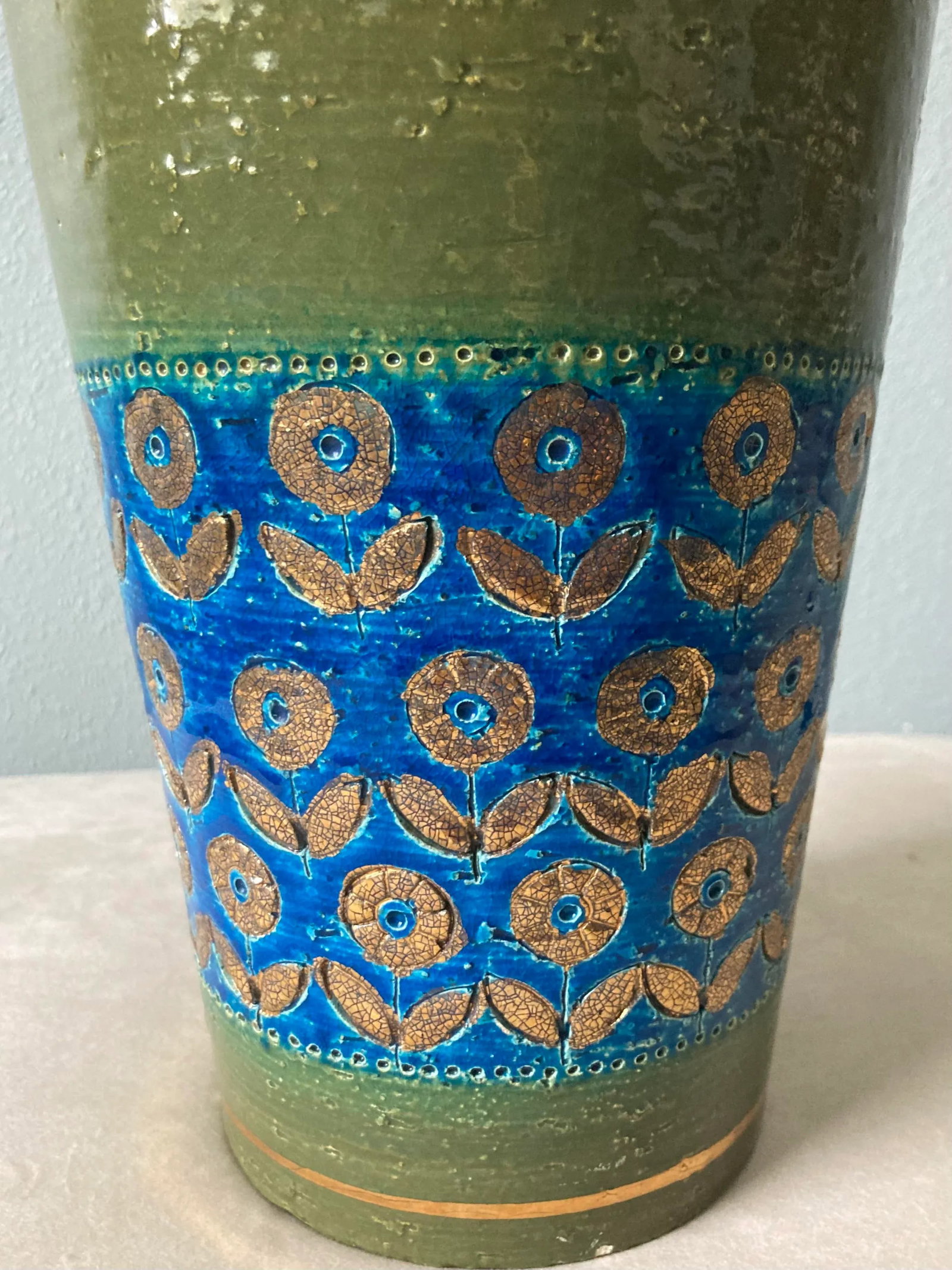 Tall Aldo Londi Bitossi for Rosenthal Netter "Thai Silk" Vintage Ceramic Vase- Signed - 3