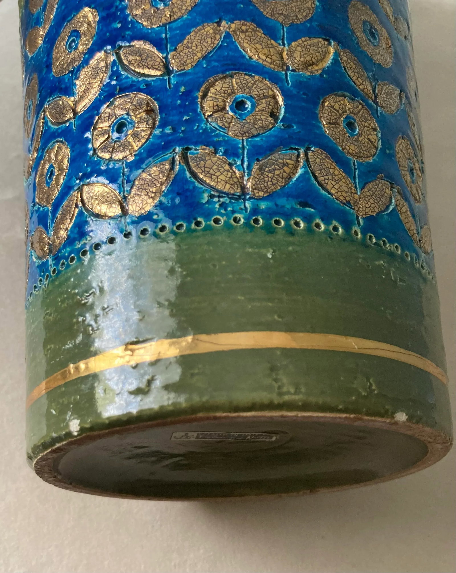 Tall Aldo Londi Bitossi for Rosenthal Netter "Thai Silk" Vintage Ceramic Vase- Signed - 5