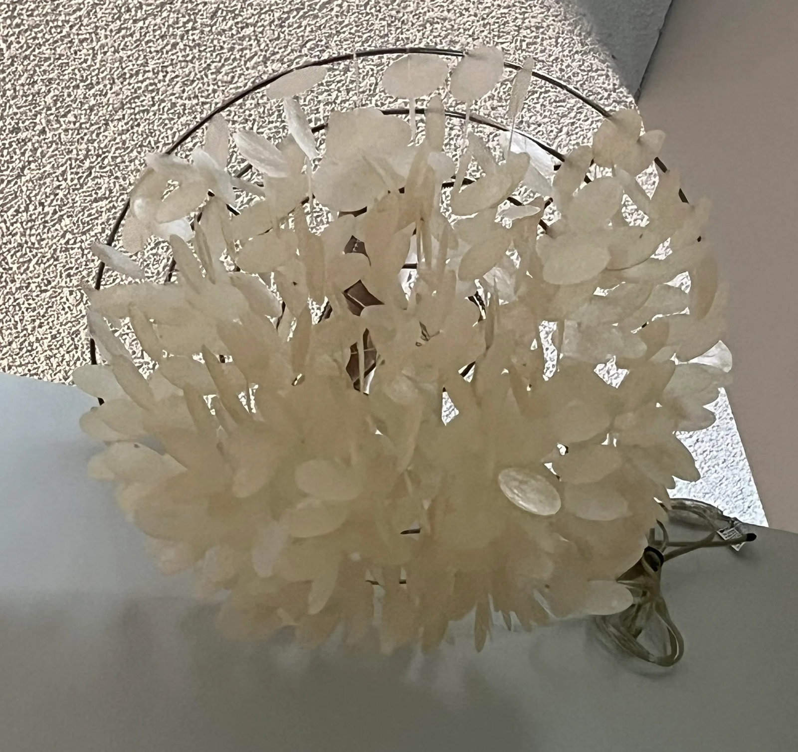 1970s Capiz Shell- Windowpane Oyster- 6 Tier Chandelier - 3