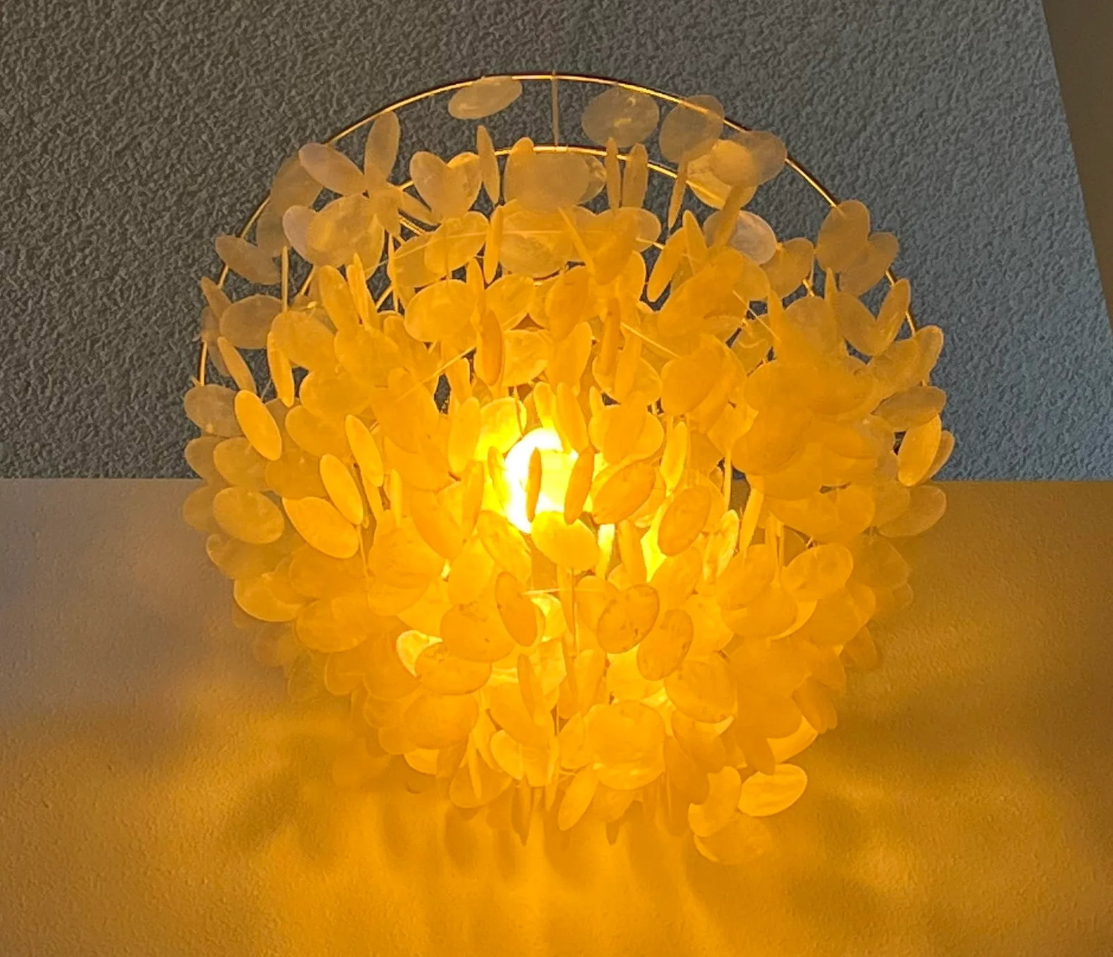 1970s Capiz Shell- Windowpane Oyster- 6 Tier Chandelier - 4
