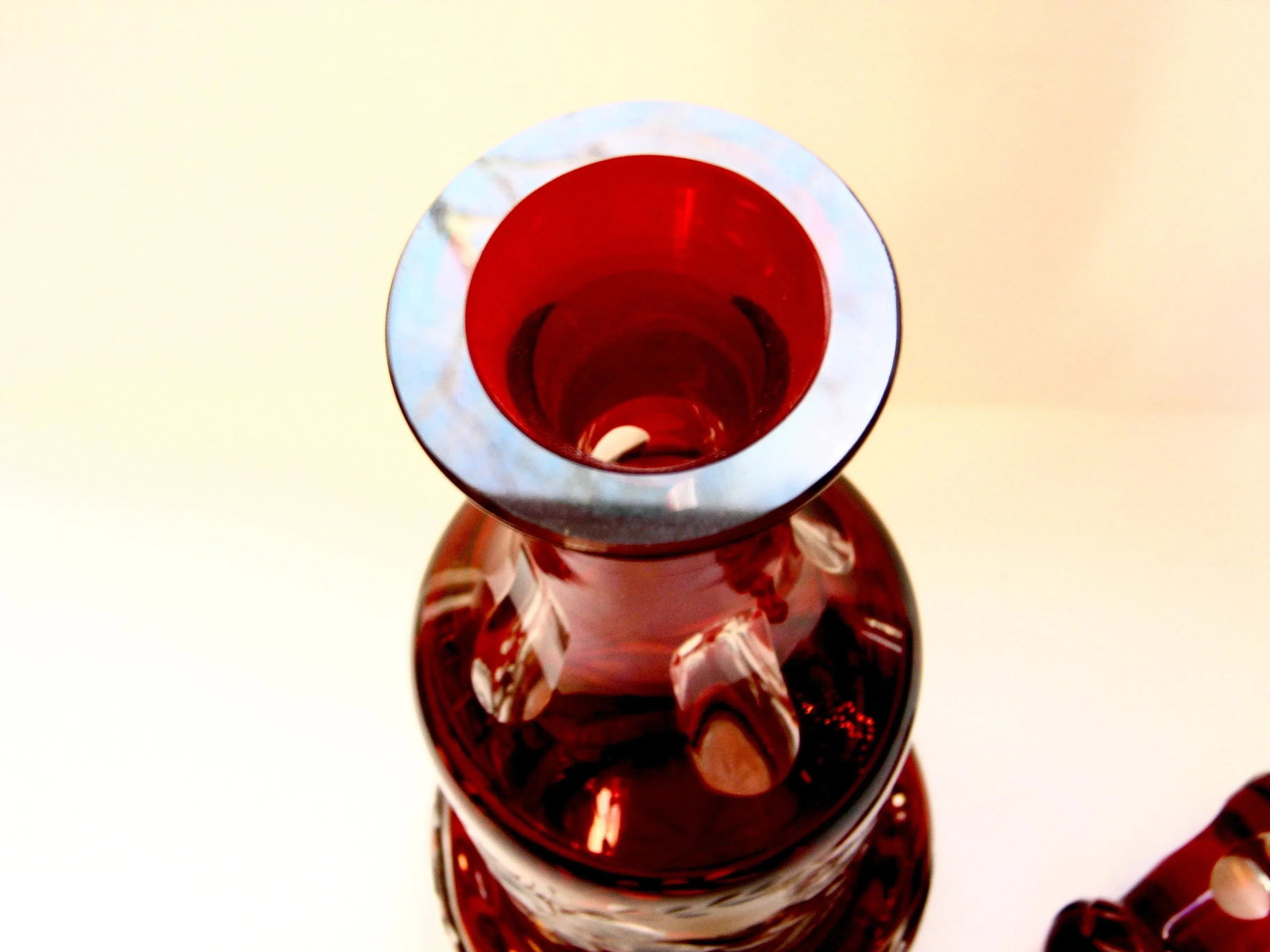 Antique Bohemian Etched & Cut Glass Decanter - 5