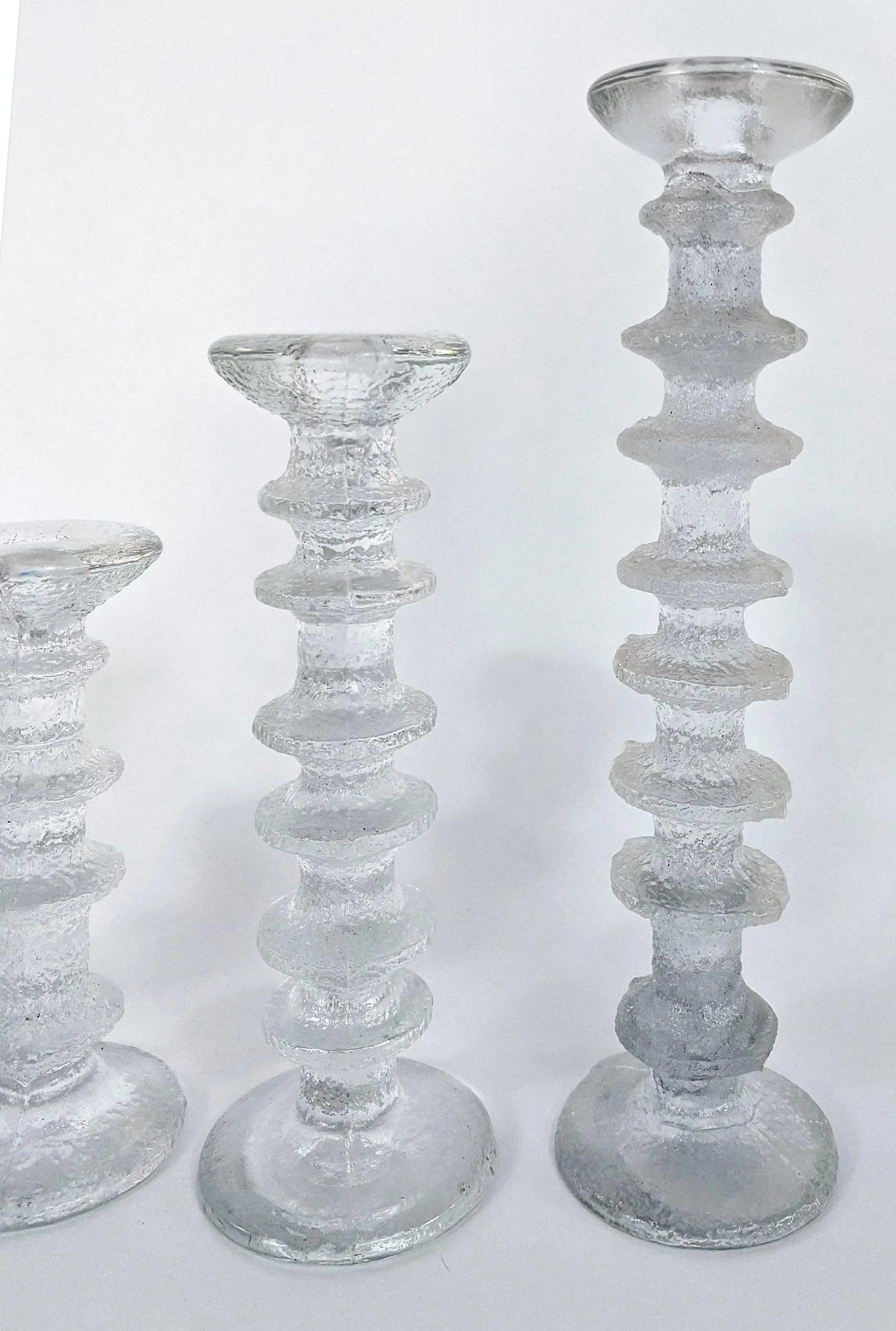 Vintage Timo Sarpaneva for Iittala Set of 5 Glass Candlesticks - 6