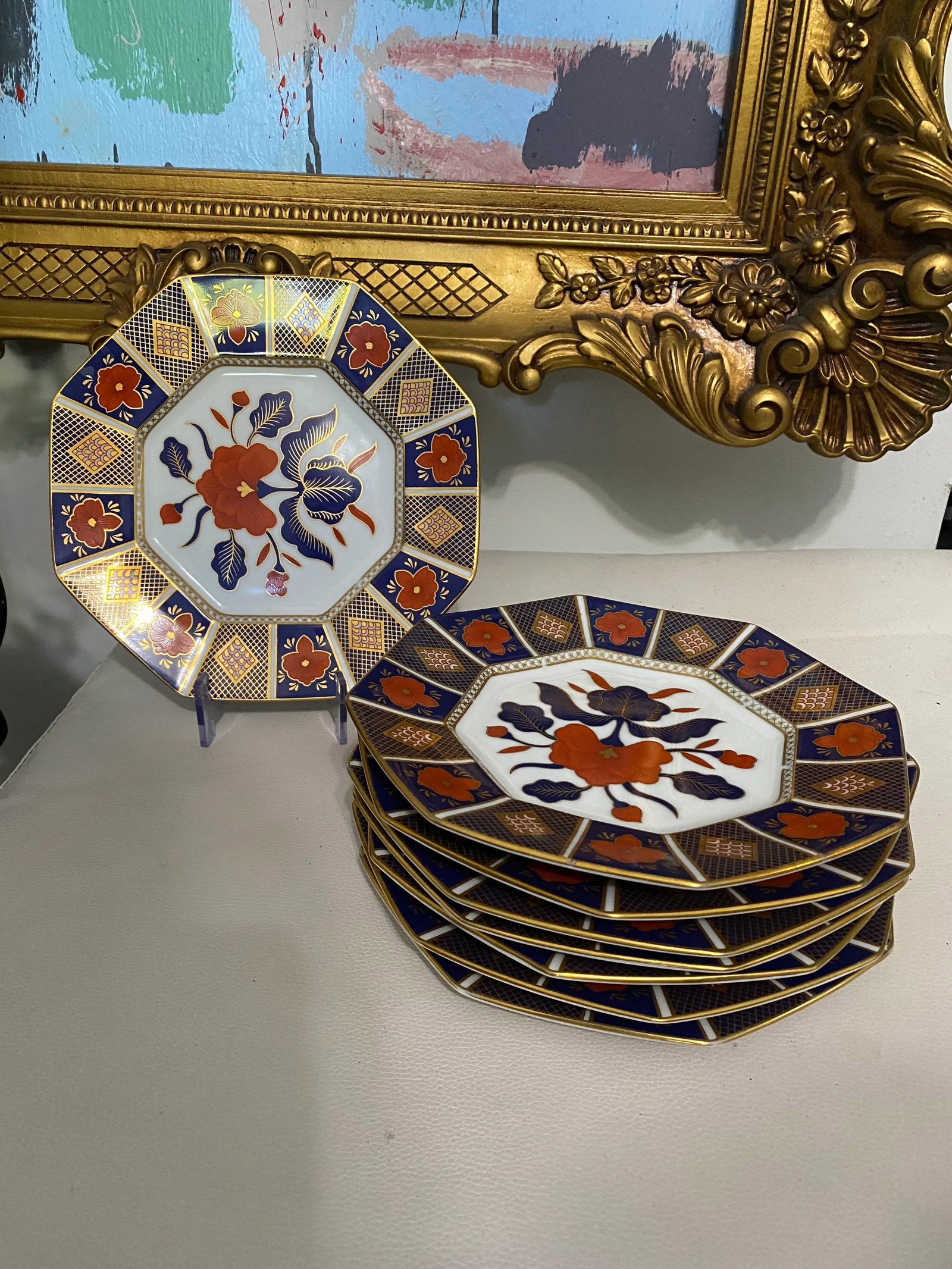 1970s Fitz and Floyd Plates- Set of 8 - 2