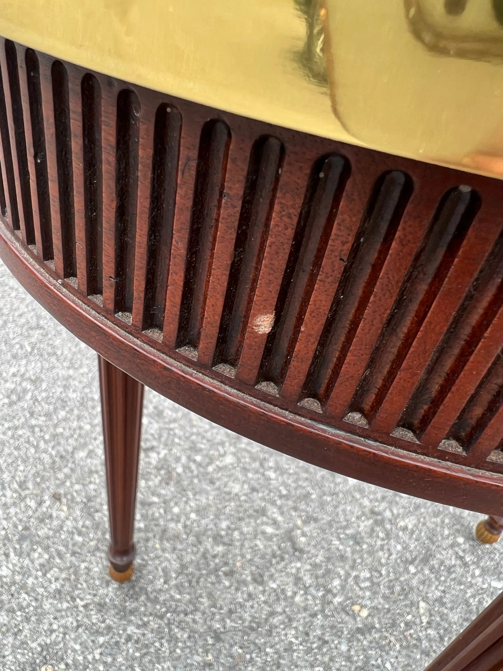 Baker Mahogany Oval Side Table With Shaped Brass Gallery - 9