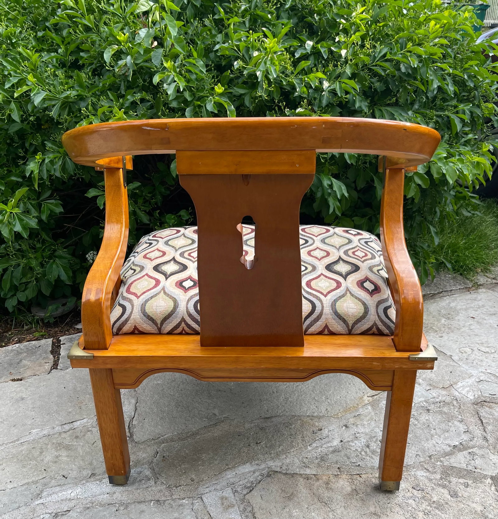 1960s James Mont Style Asian Chinoiserie Ming Horseshoe Chair by Century Furniture - 3