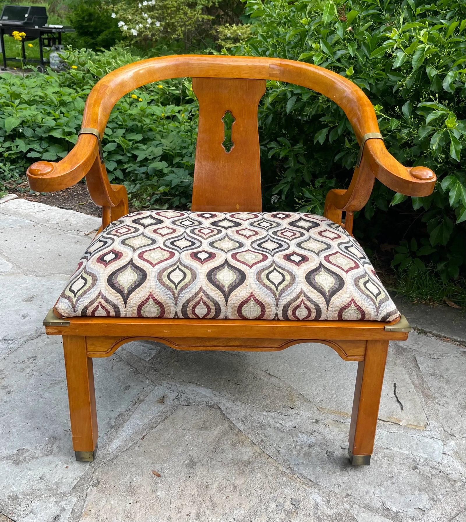 1960s James Mont Style Asian Chinoiserie Ming Horseshoe Chair by Century Furniture - 9