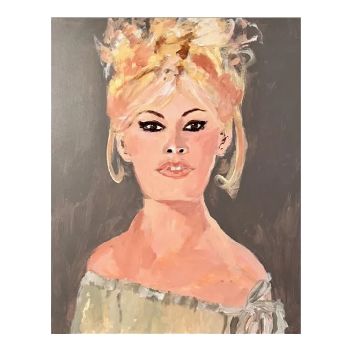 Brigitte Bardot 1 Original Painting by Sandy Welch: Original painting on canvas by Sandy Welch From The Chairish Art Gallery at Bergdorf Goodman Condition: Imperfections: No Imperfections Condition Notes: New Origin: United States Materials &